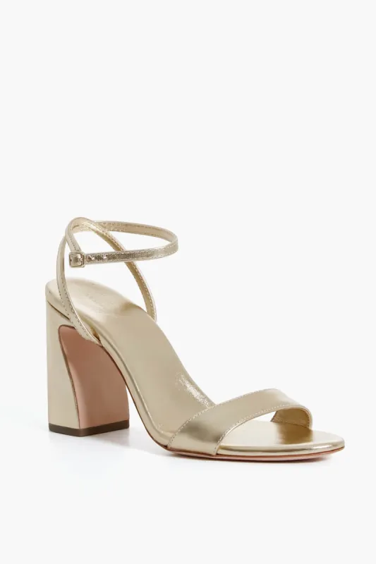 Champagne Malia Curved Heel Simple Sandal sold by Tuckernuck