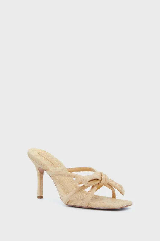 Natural Straw Margi Bow Heeled Sandal sold by Tuckernuck