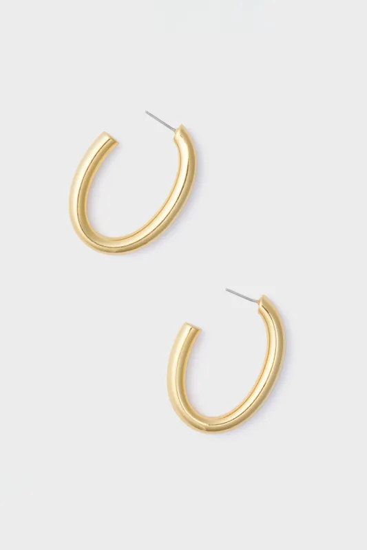 Classic Gold Oval Hoops sold by Tuckernuck