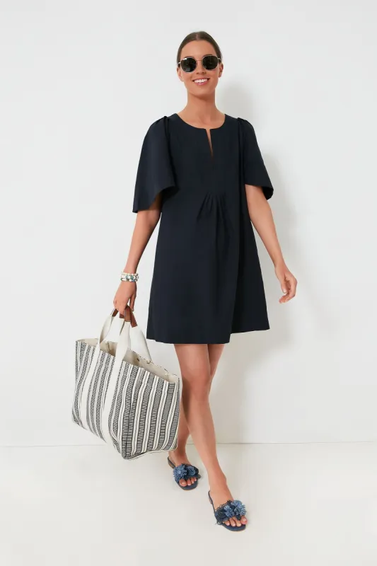 Deep Navy Finley Flutter Sleeve Dress sold by Tuckernuck