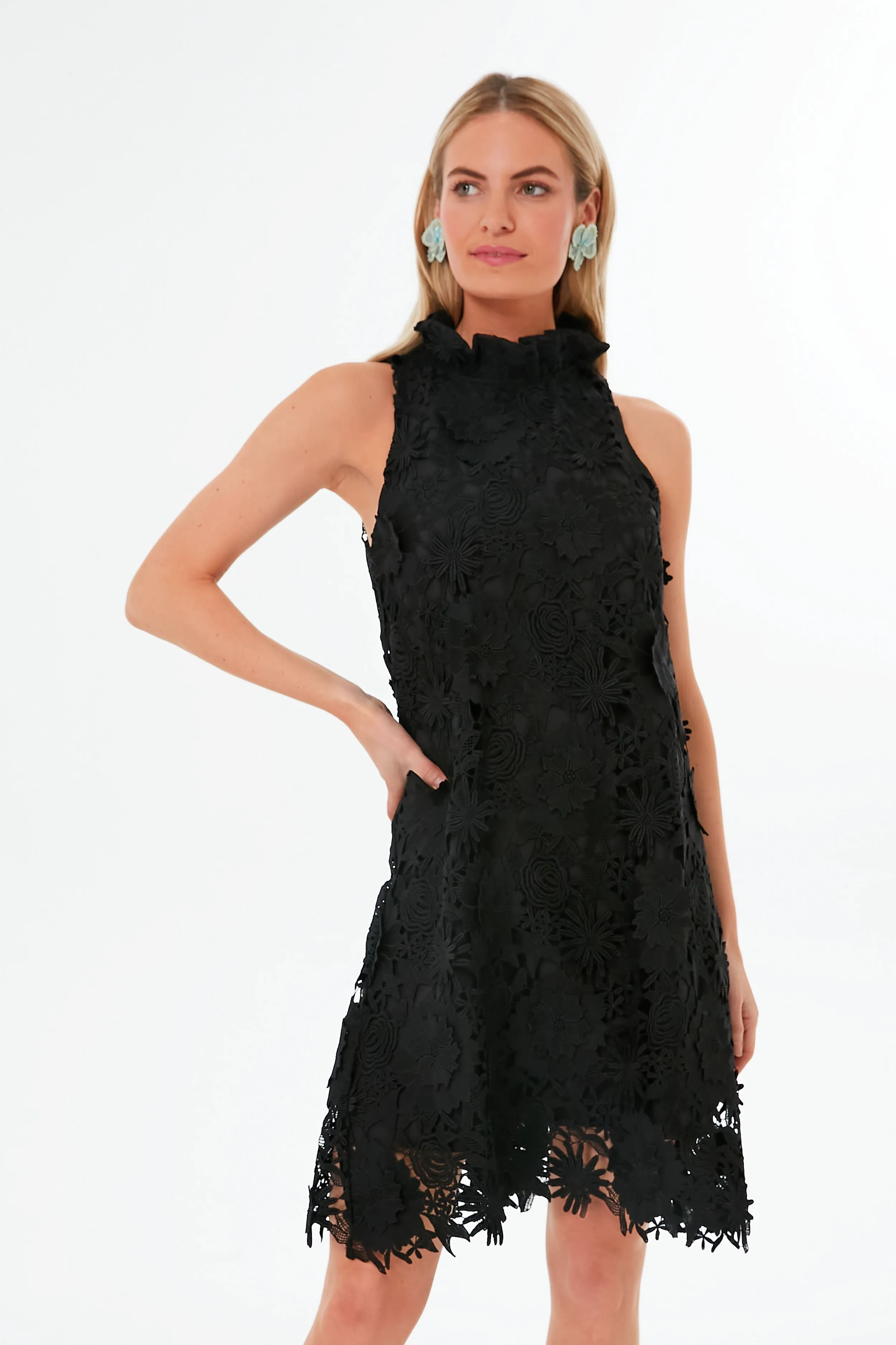 Black Guipure Lace Blythe Dress sold by Tuckernuck product image thumbnail 2