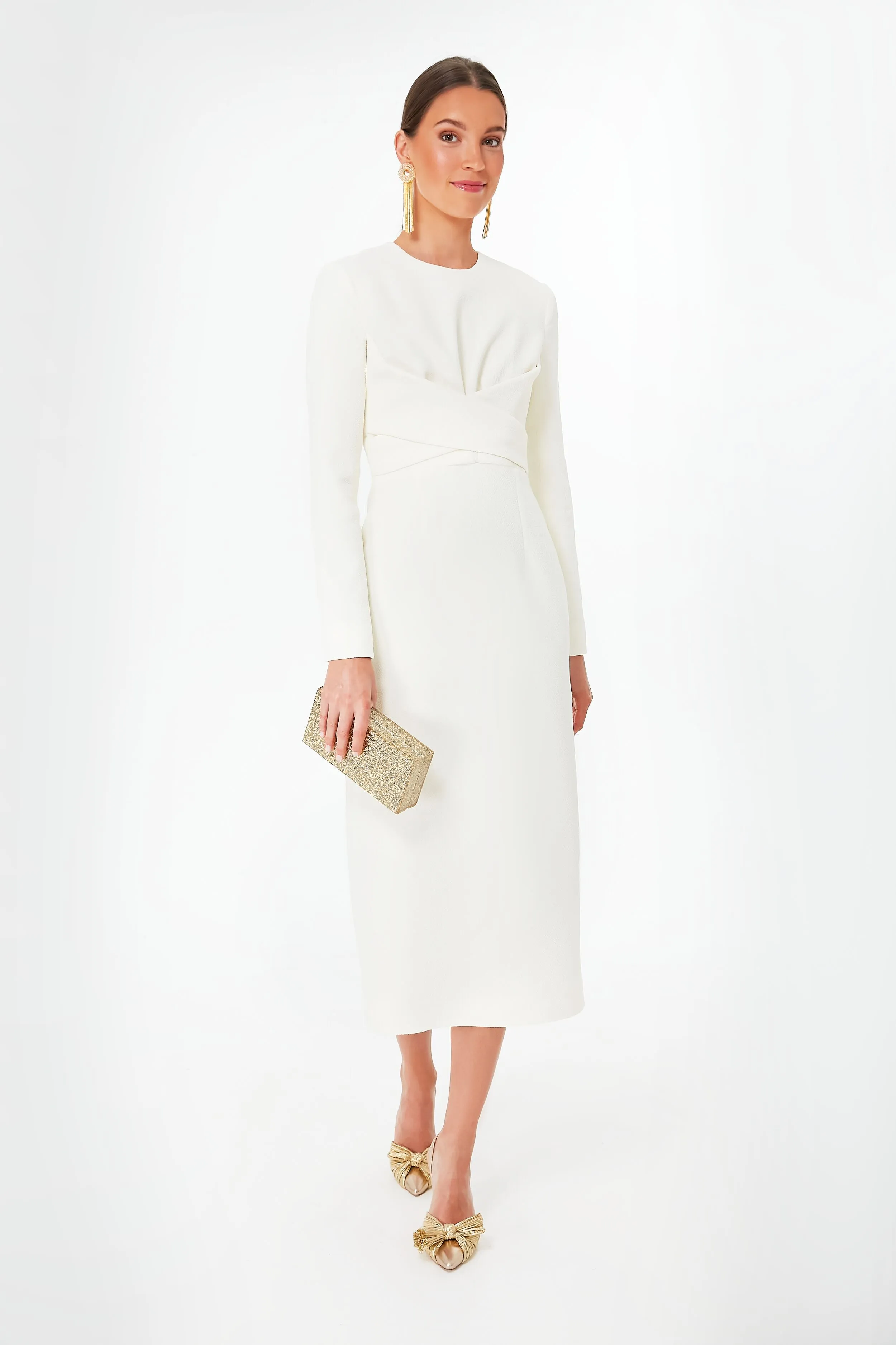 Emmett Double Crepe Ivory Dress sold by Tuckernuck product image thumbnail 5