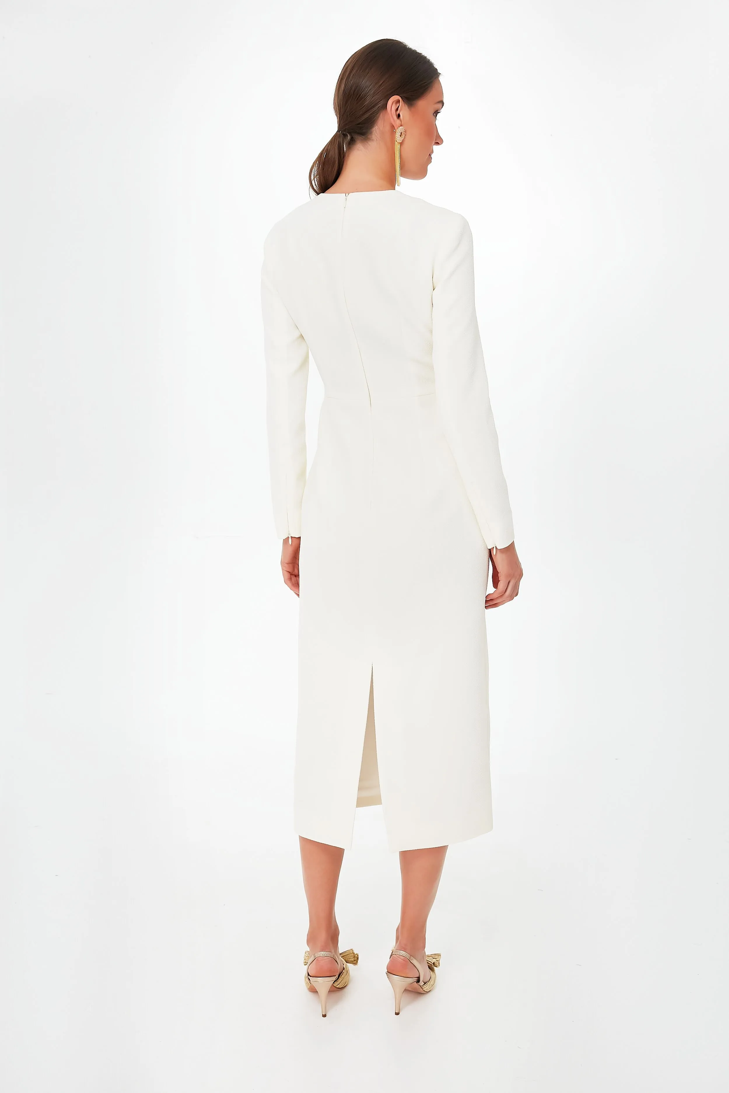 Emmett Double Crepe Ivory Dress sold by Tuckernuck product image thumbnail 4