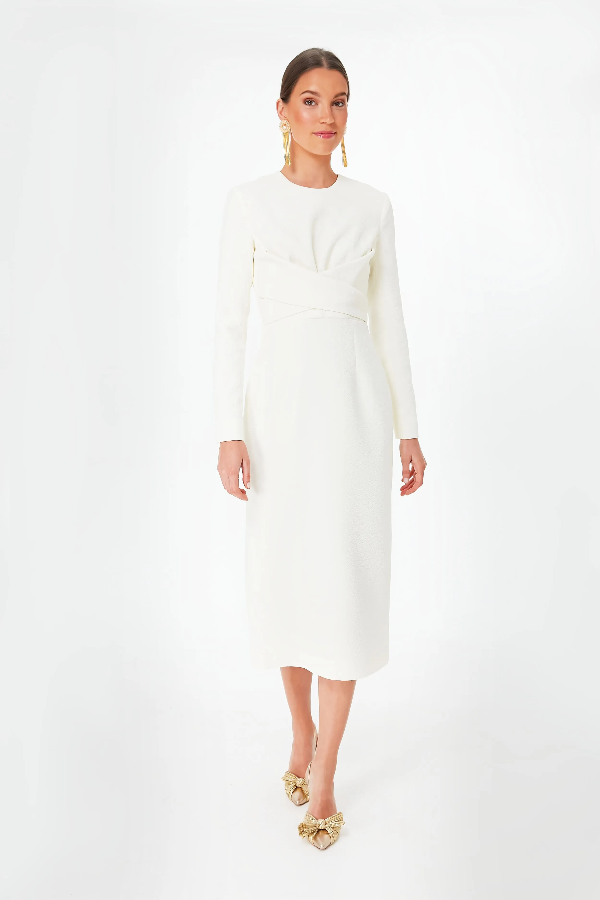 Emmett Double Crepe Ivory Dress sold by Tuckernuck