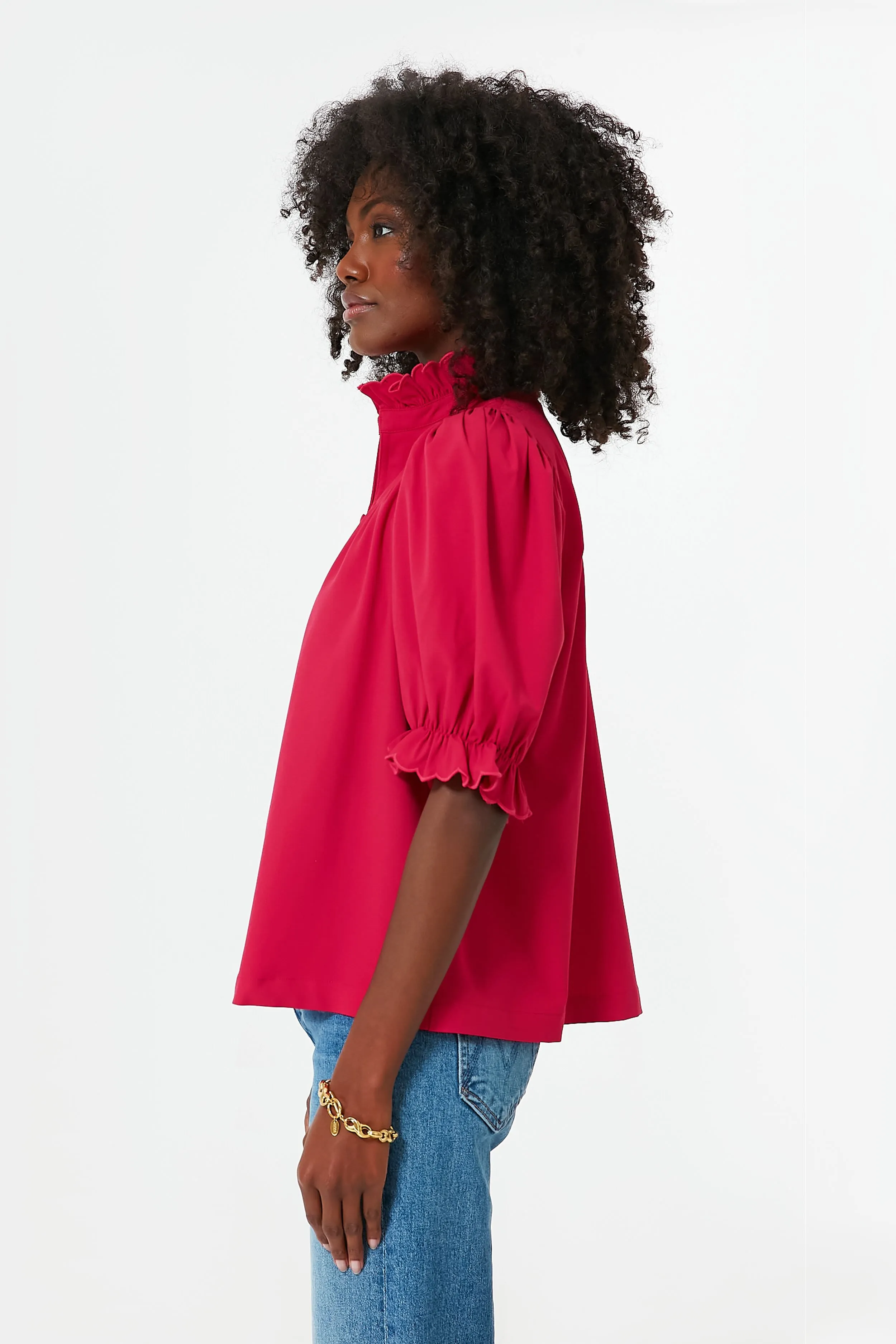 Raspberry Selena Blouse sold by Tuckernuck product image thumbnail 3