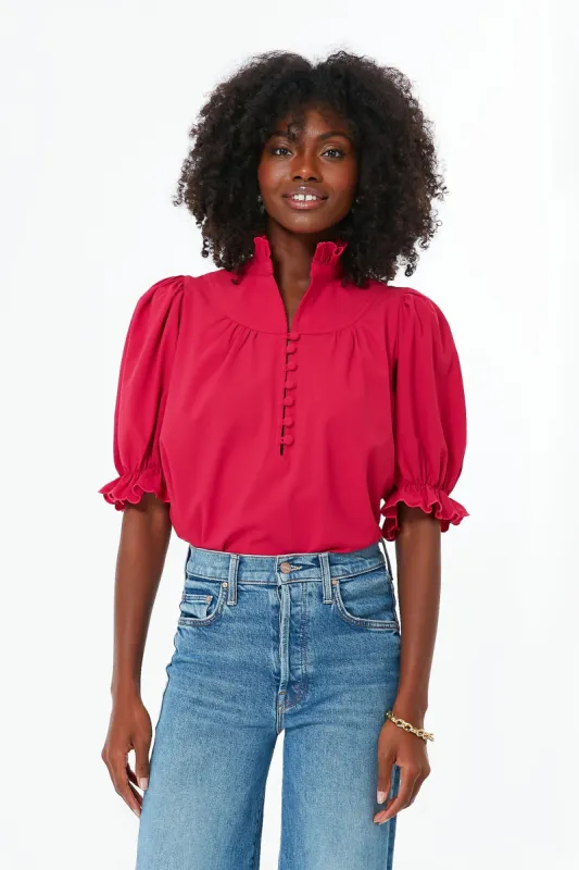 Raspberry Selena Blouse sold by Tuckernuck