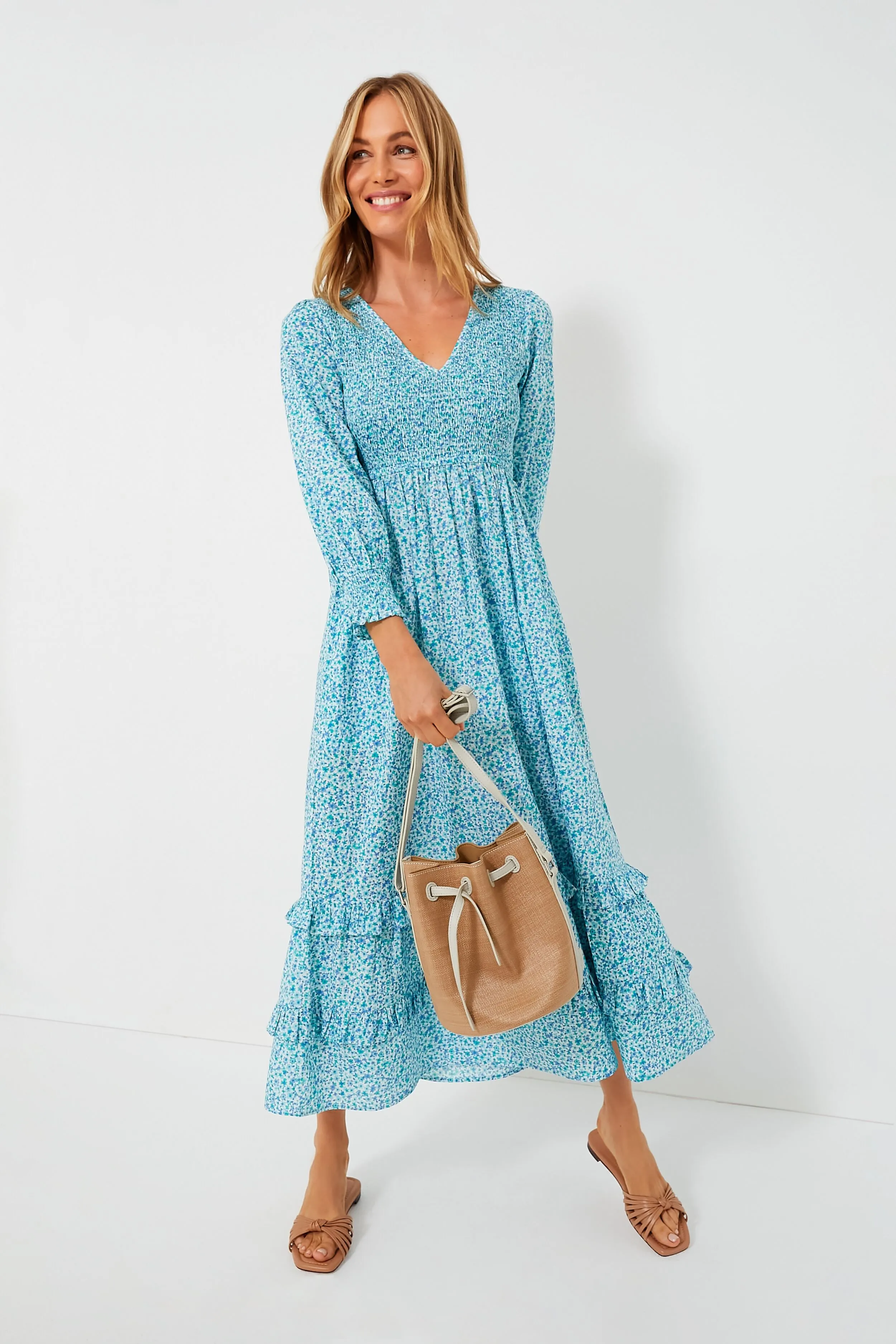 Exclusive Ocean Ditsy Isabel V Neck Dress sold by Tuckernuck product image thumbnail 2