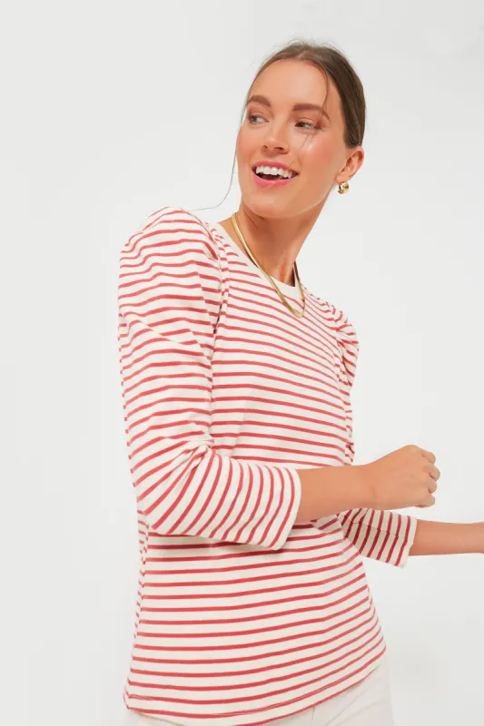 Red Striped Vesty Long Sleeve Crewneck made by Pomander Place