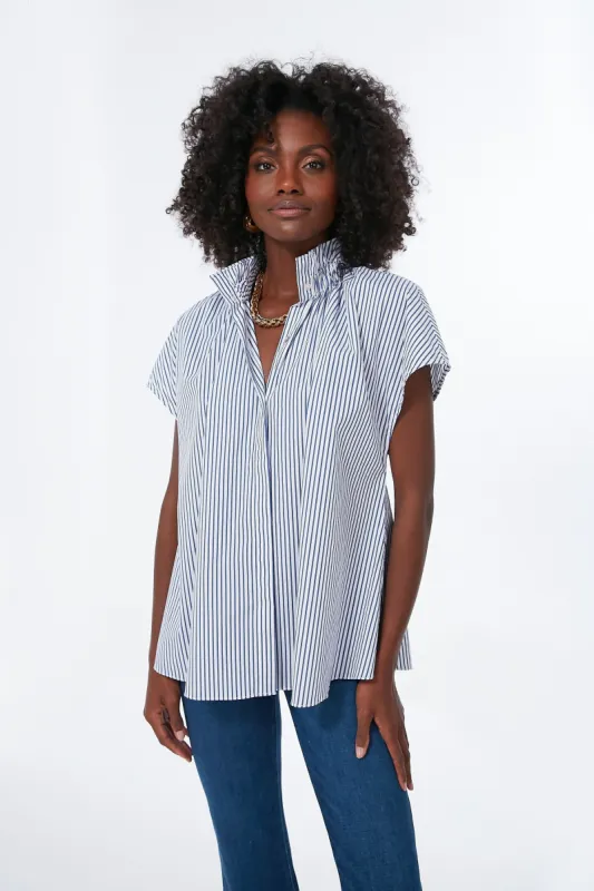 Blue Stripe Rae Blouse sold by Tuckernuck
