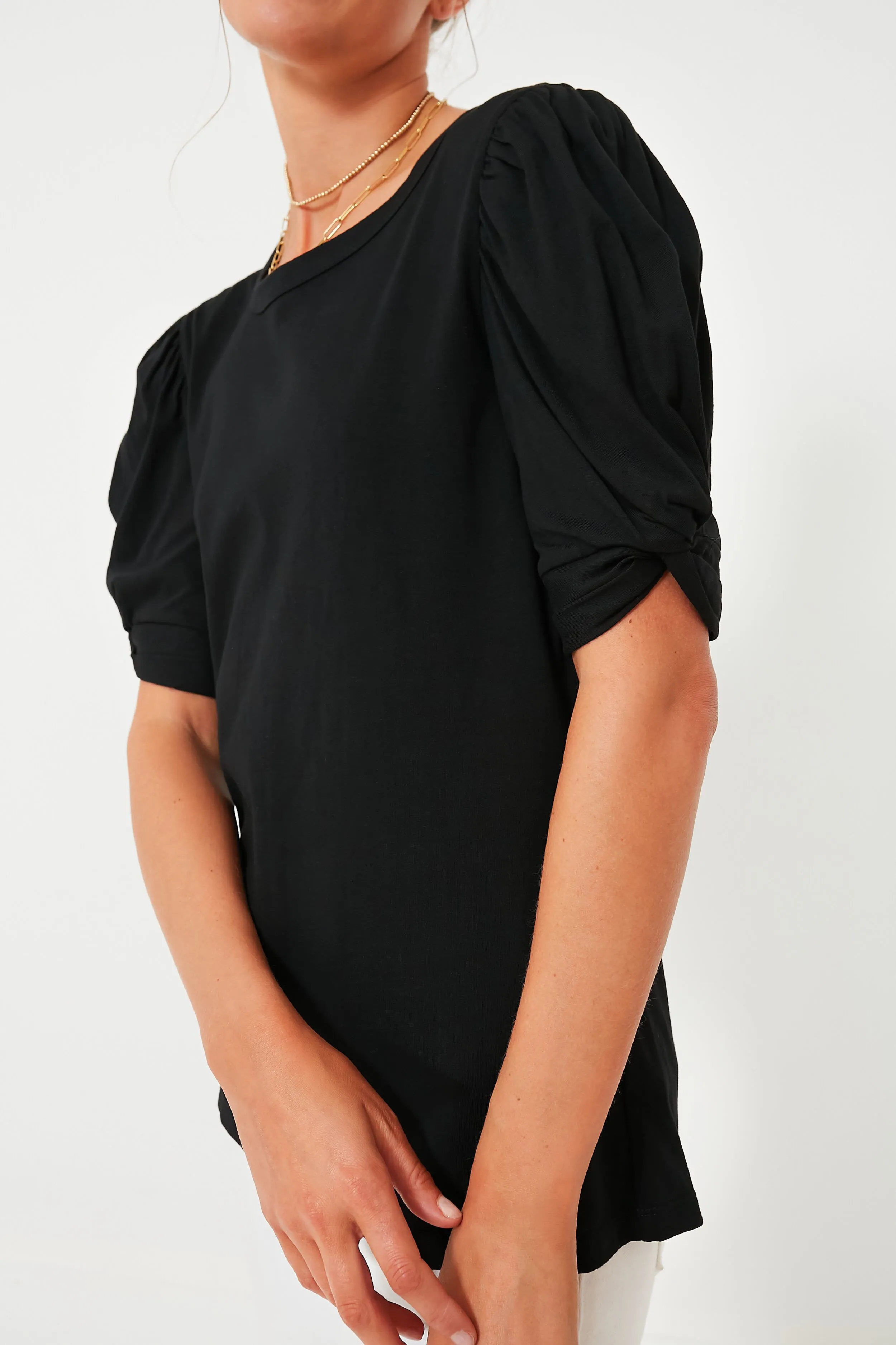 Black Vesty Puff Short Sleeve Crewneck sold by Tuckernuck product image thumbnail 5