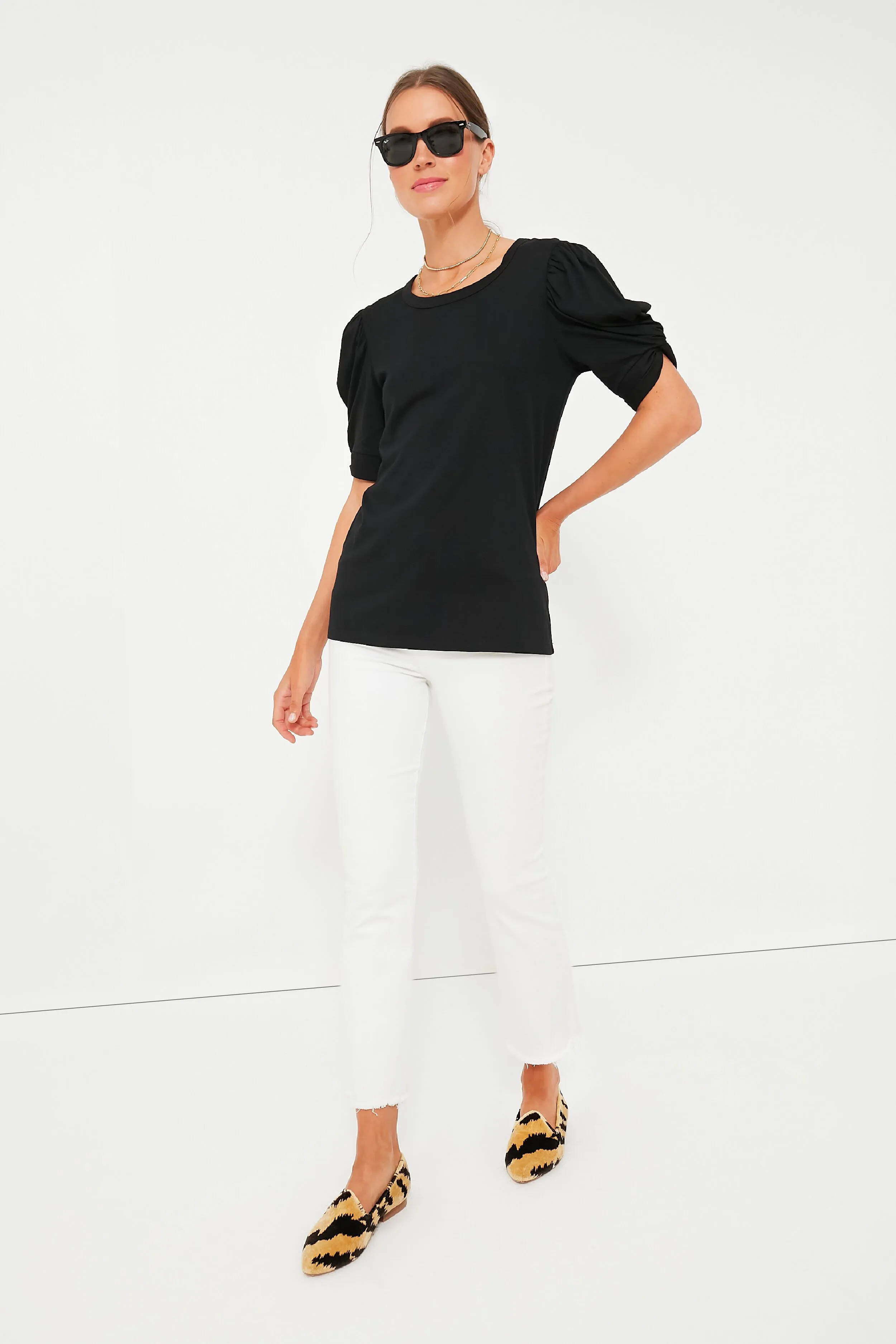 Black Vesty Puff Short Sleeve Crewneck sold by Tuckernuck product image thumbnail 2