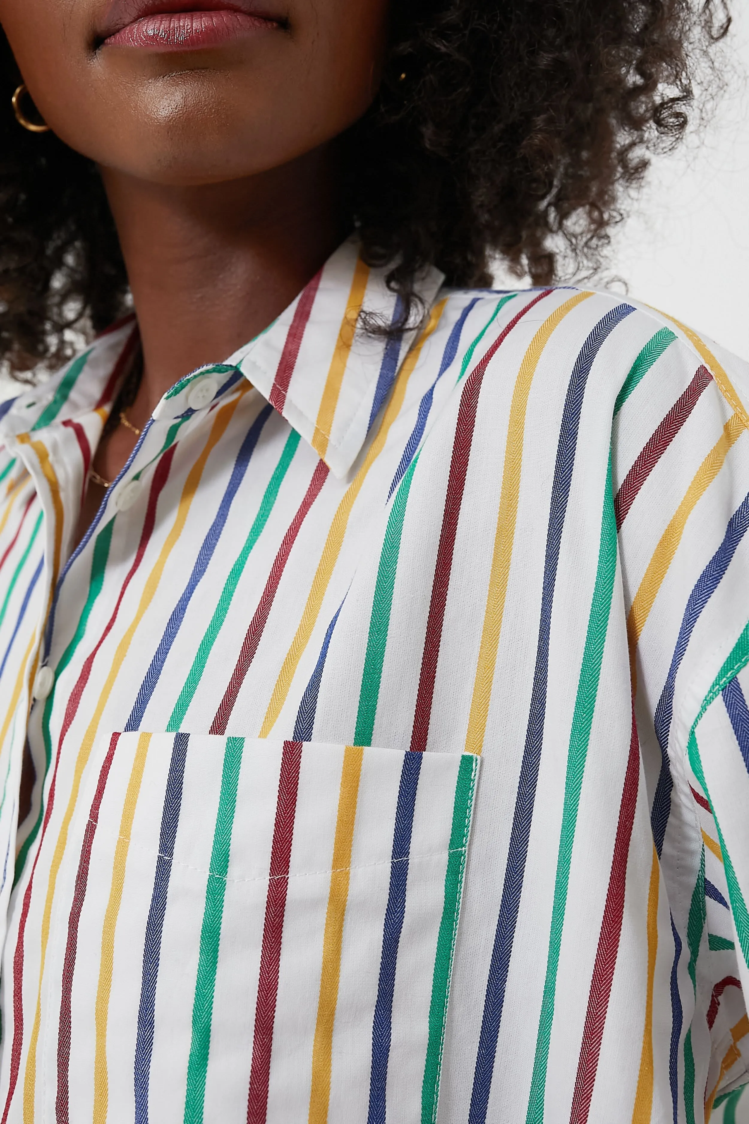 Rainbow Striped Adair Boyfriend Shirt sold by Tuckernuck product image thumbnail 5