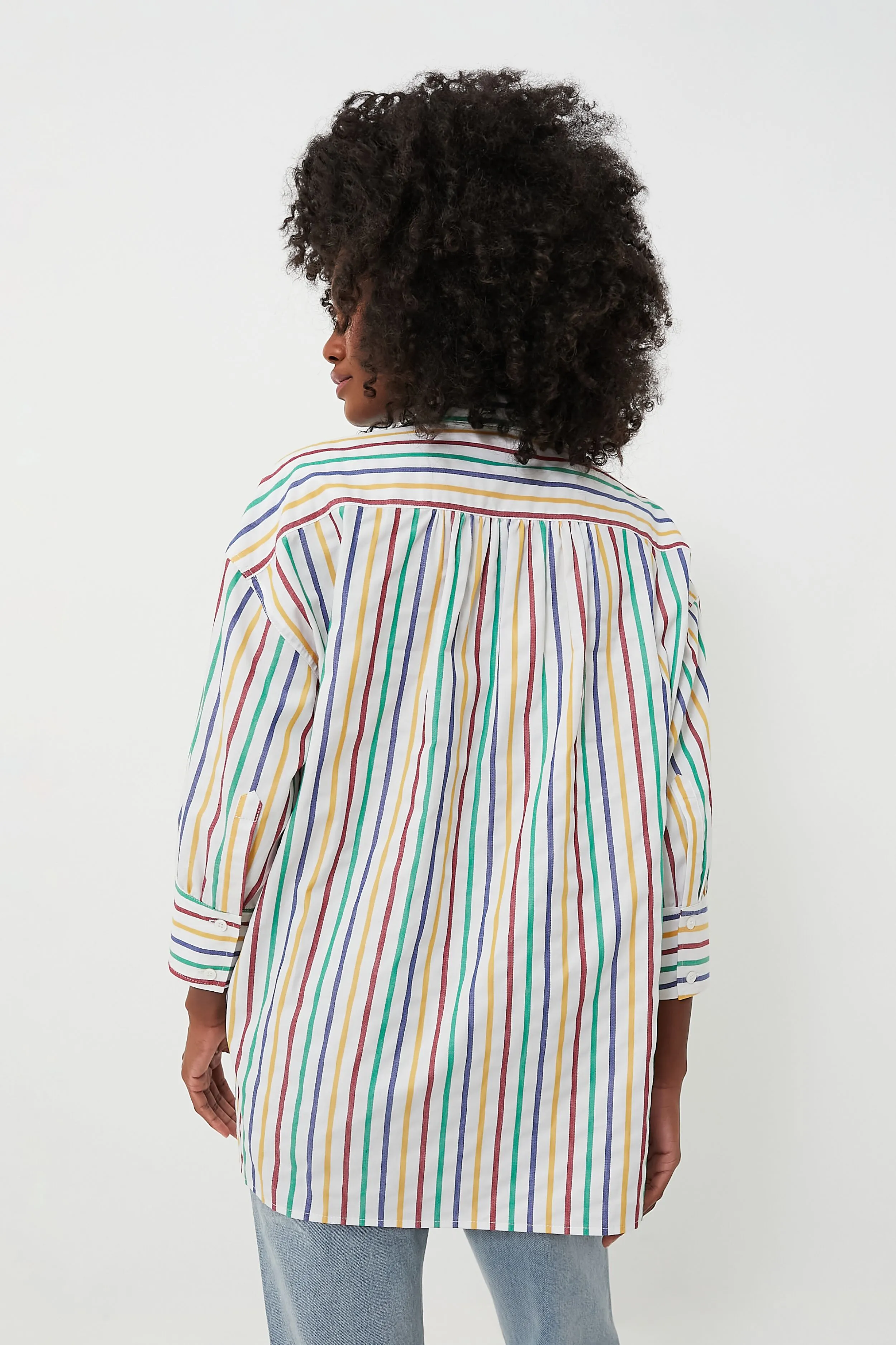 Rainbow Striped Adair Boyfriend Shirt sold by Tuckernuck product image thumbnail 4