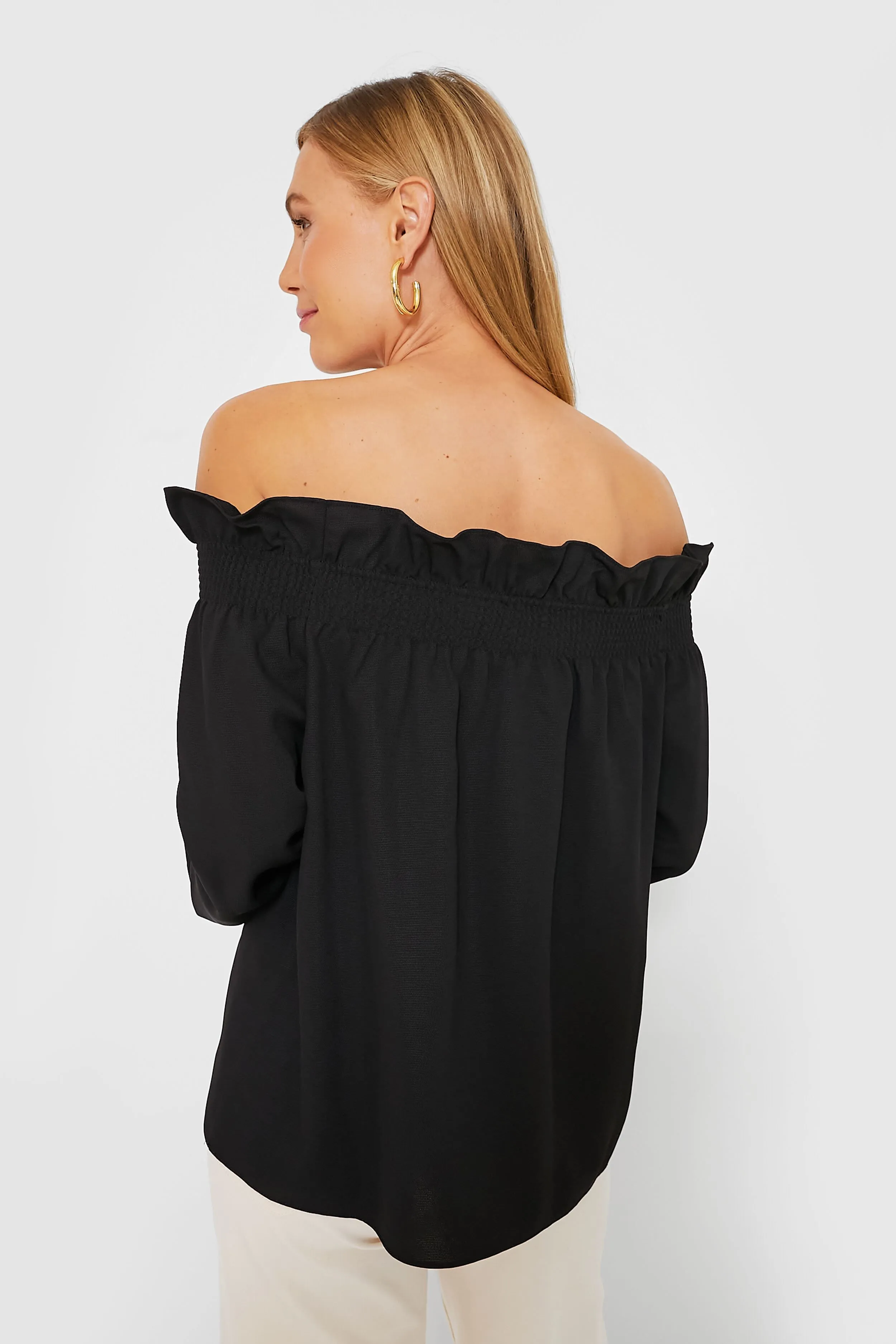 Black Off the Shoulder Marguerite Blouse sold by Tuckernuck product image thumbnail 4