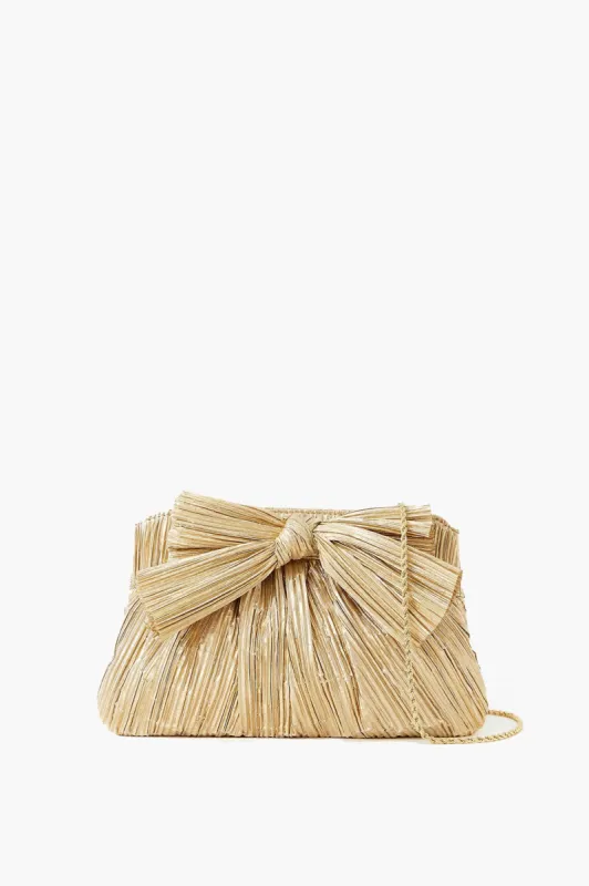 Gold Rayne Pleated Frame Clutch sold by Tuckernuck