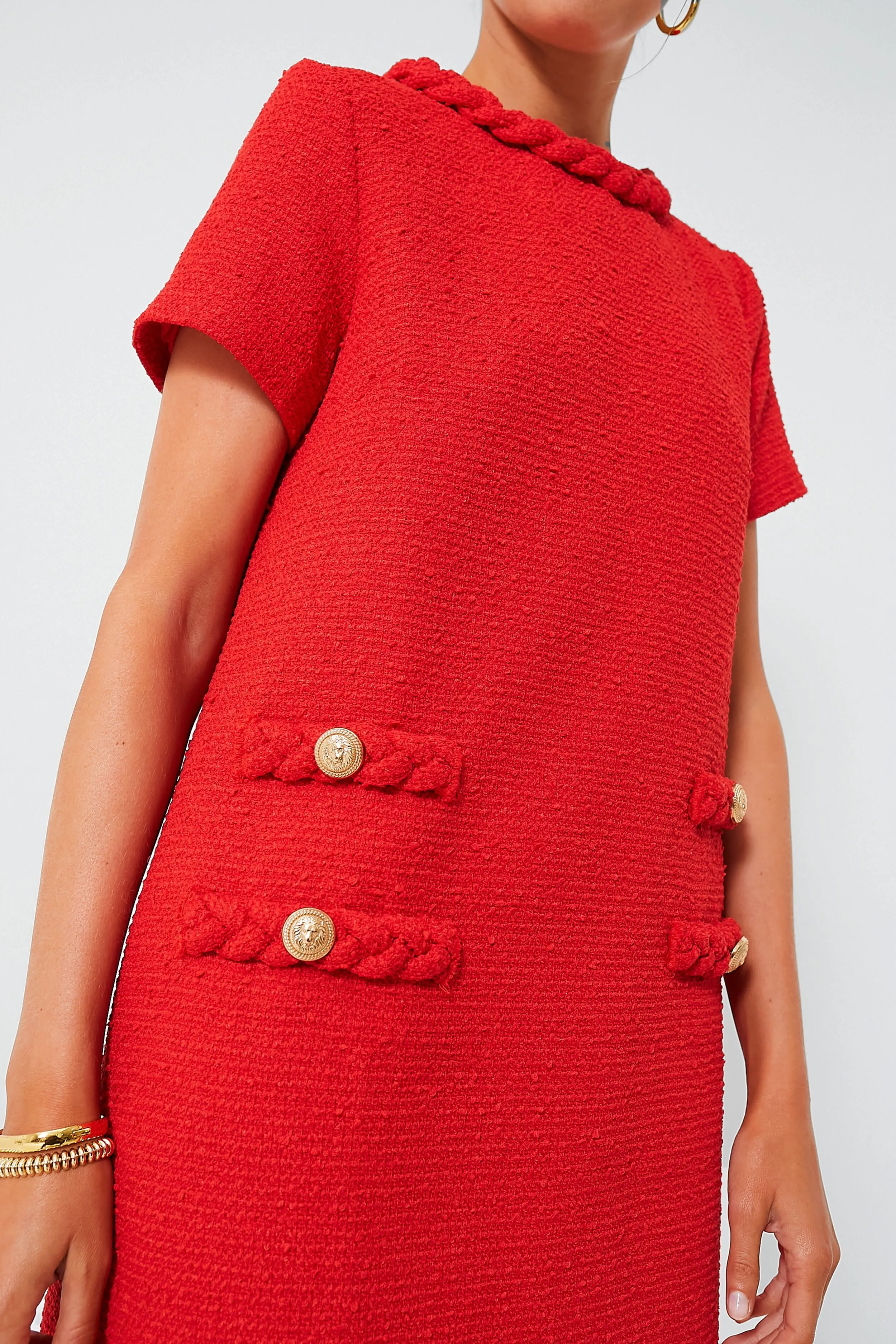 Red Tweed Jackie Dress sold by Tuckernuck product image thumbnail 5