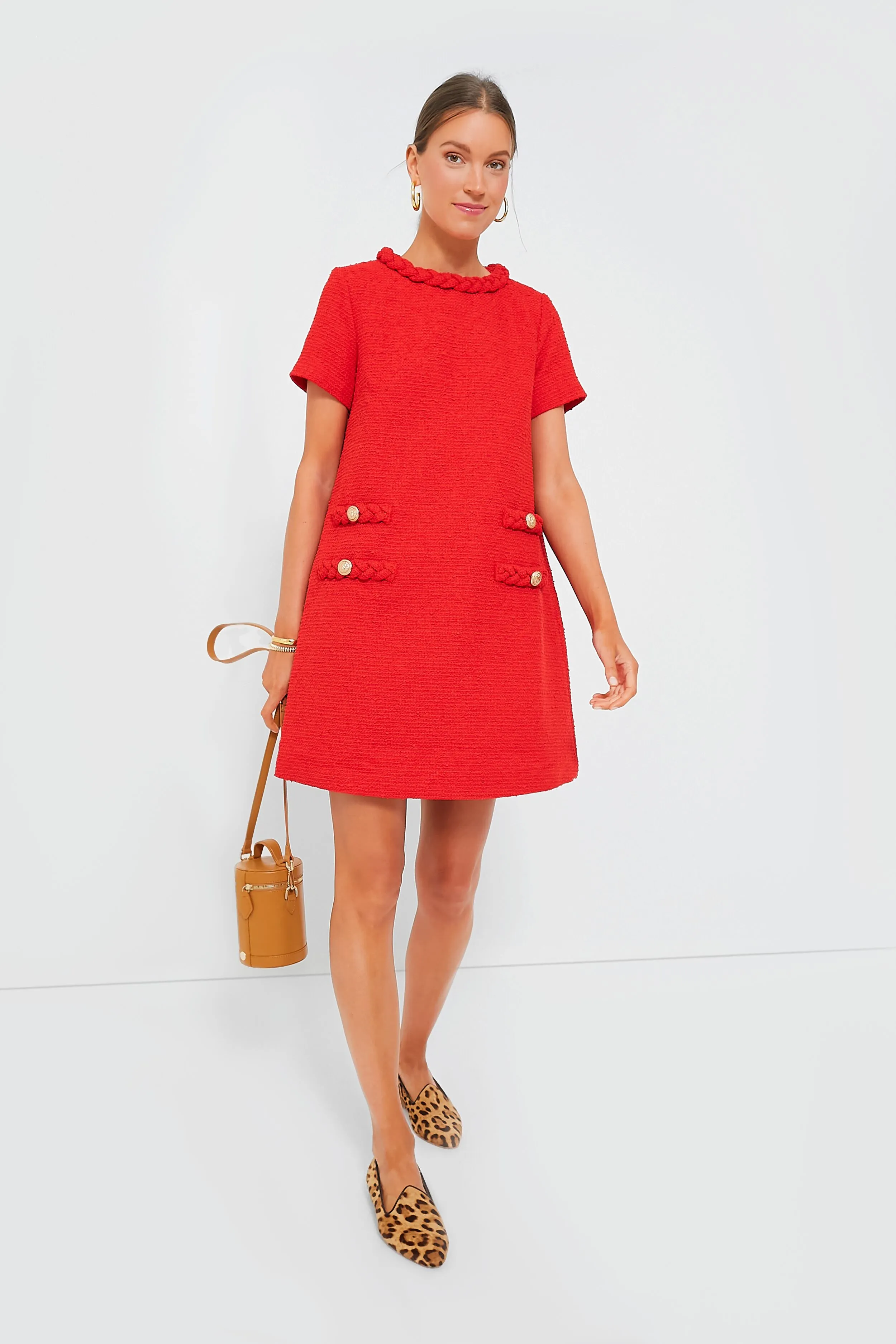 Red Tweed Jackie Dress sold by Tuckernuck