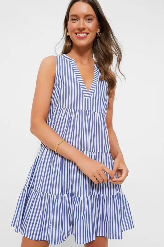 Blue and White Stripe Sleeveless Cotton Poplin Kenzo Dress sold by Tuckernuck