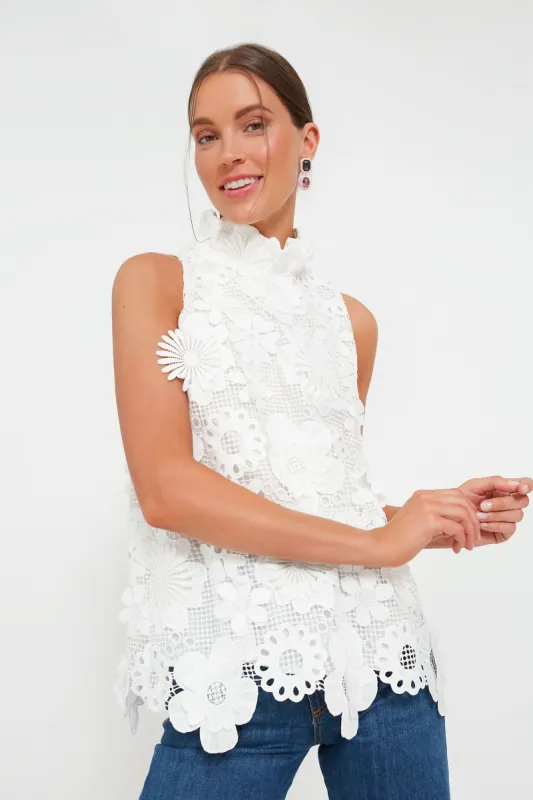Blanc Guipure Lace Mason Top sold by Tuckernuck