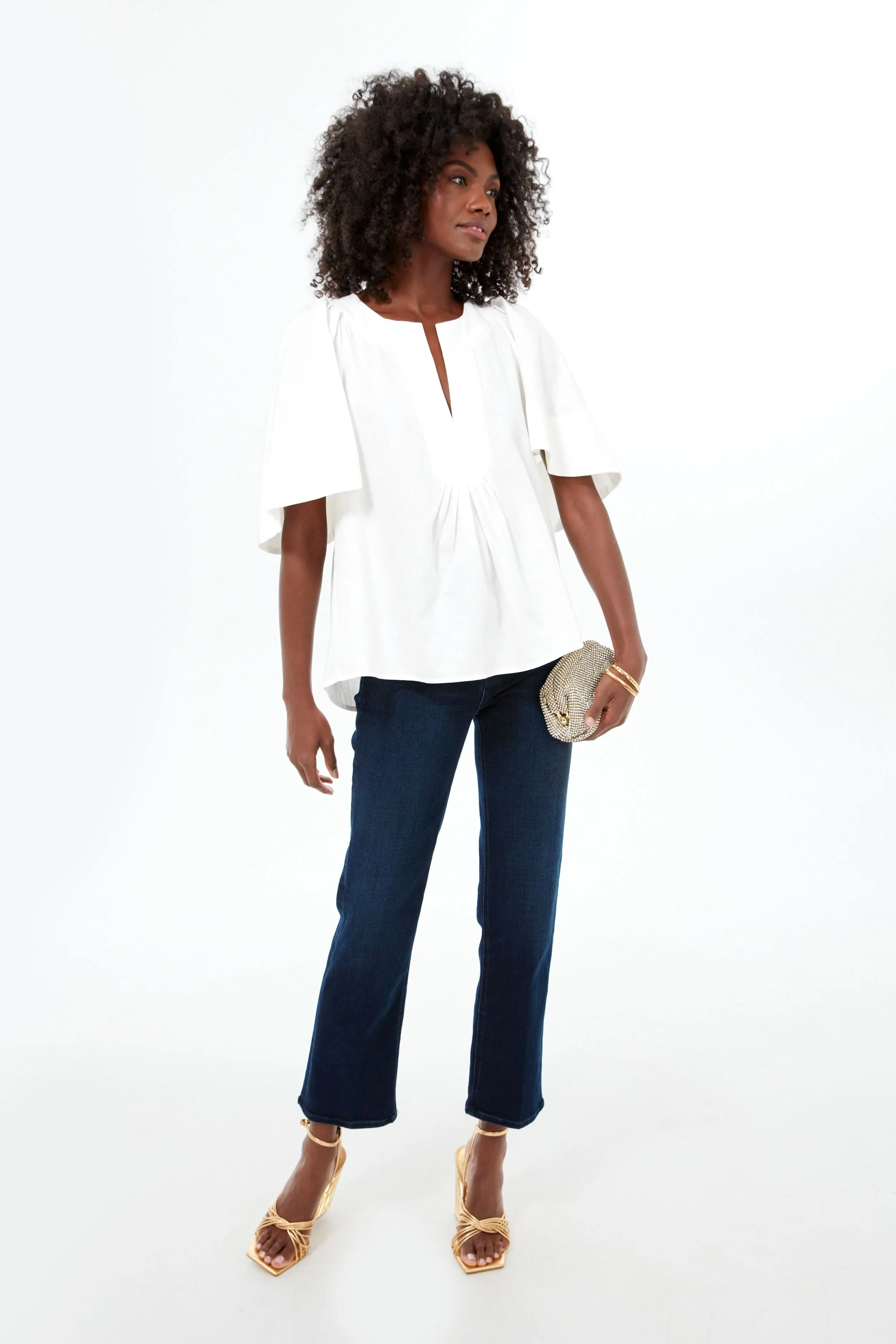 White Finley Flutter Sleeve Top sold by Tuckernuck product image thumbnail 2