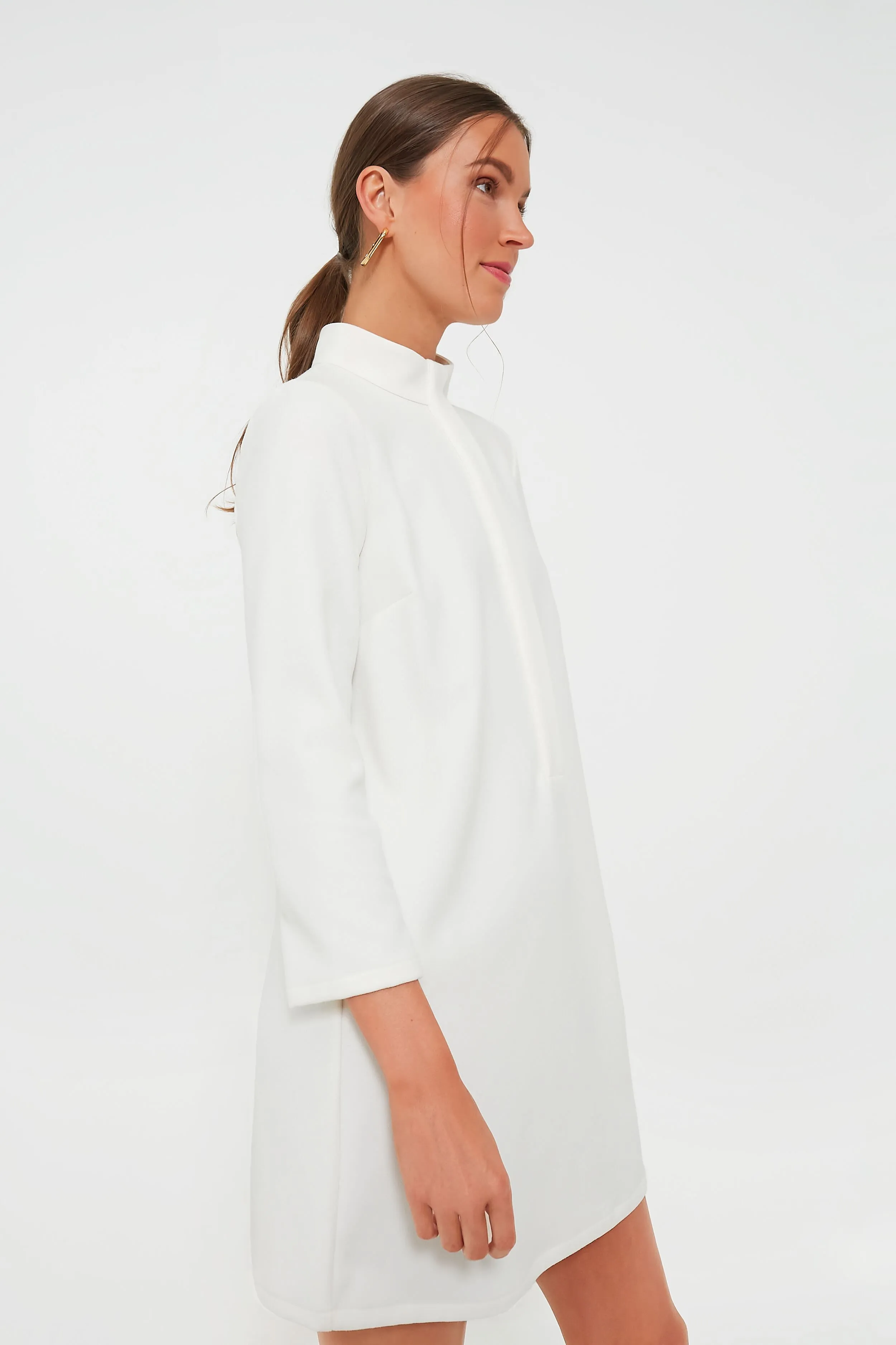 White Stretch Crepe Avery Dress sold by Tuckernuck product image thumbnail 3