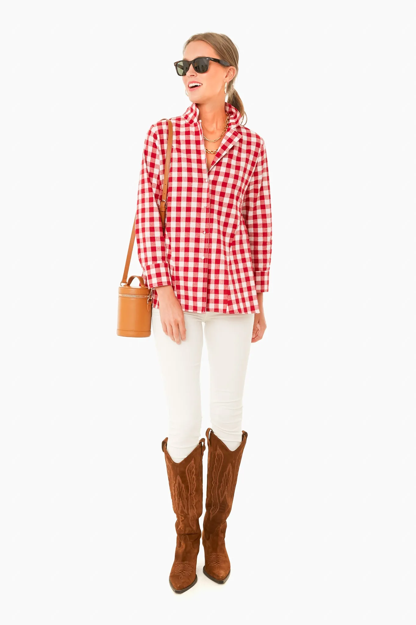 Apple Red Gingham Scarlett Button Down sold by Tuckernuck product image thumbnail 2