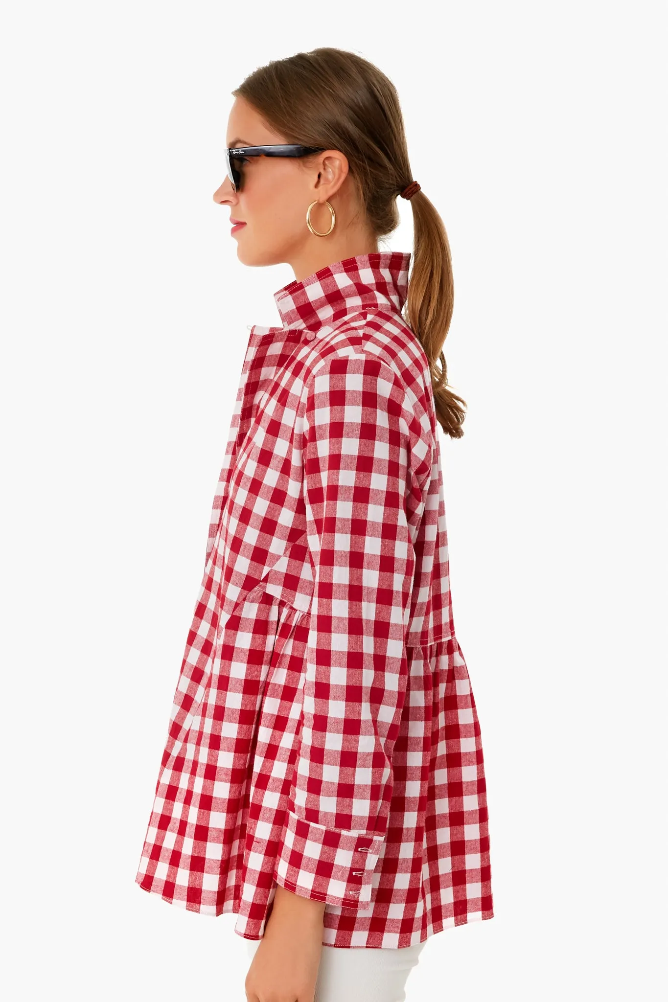 Apple Red Gingham Scarlett Button Down sold by Tuckernuck product image thumbnail 3