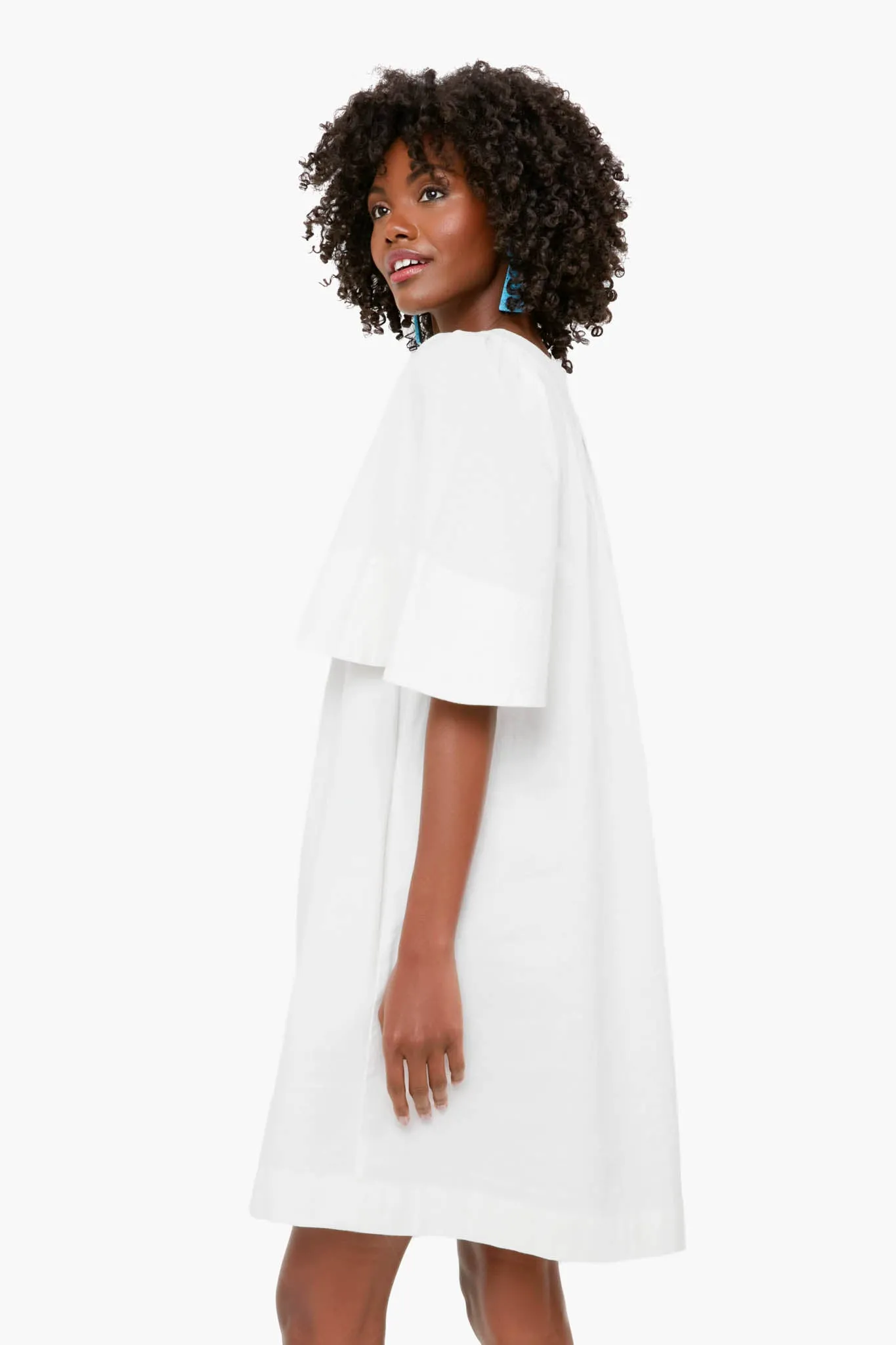 White Finley Flutter Sleeve Dress sold by Tuckernuck product image thumbnail 3