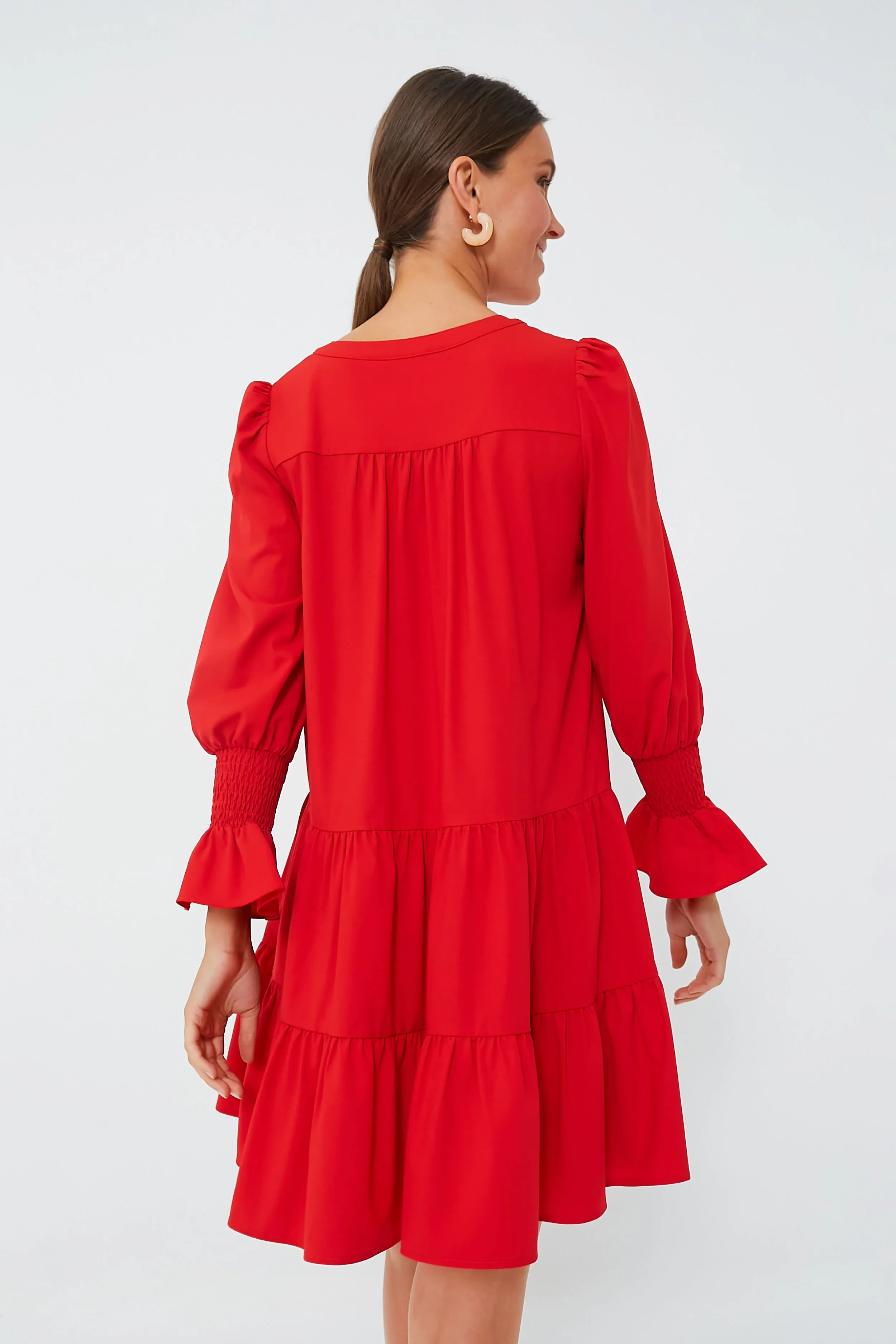 Red Crepe Kenzo Dress sold by Tuckernuck product image thumbnail 4