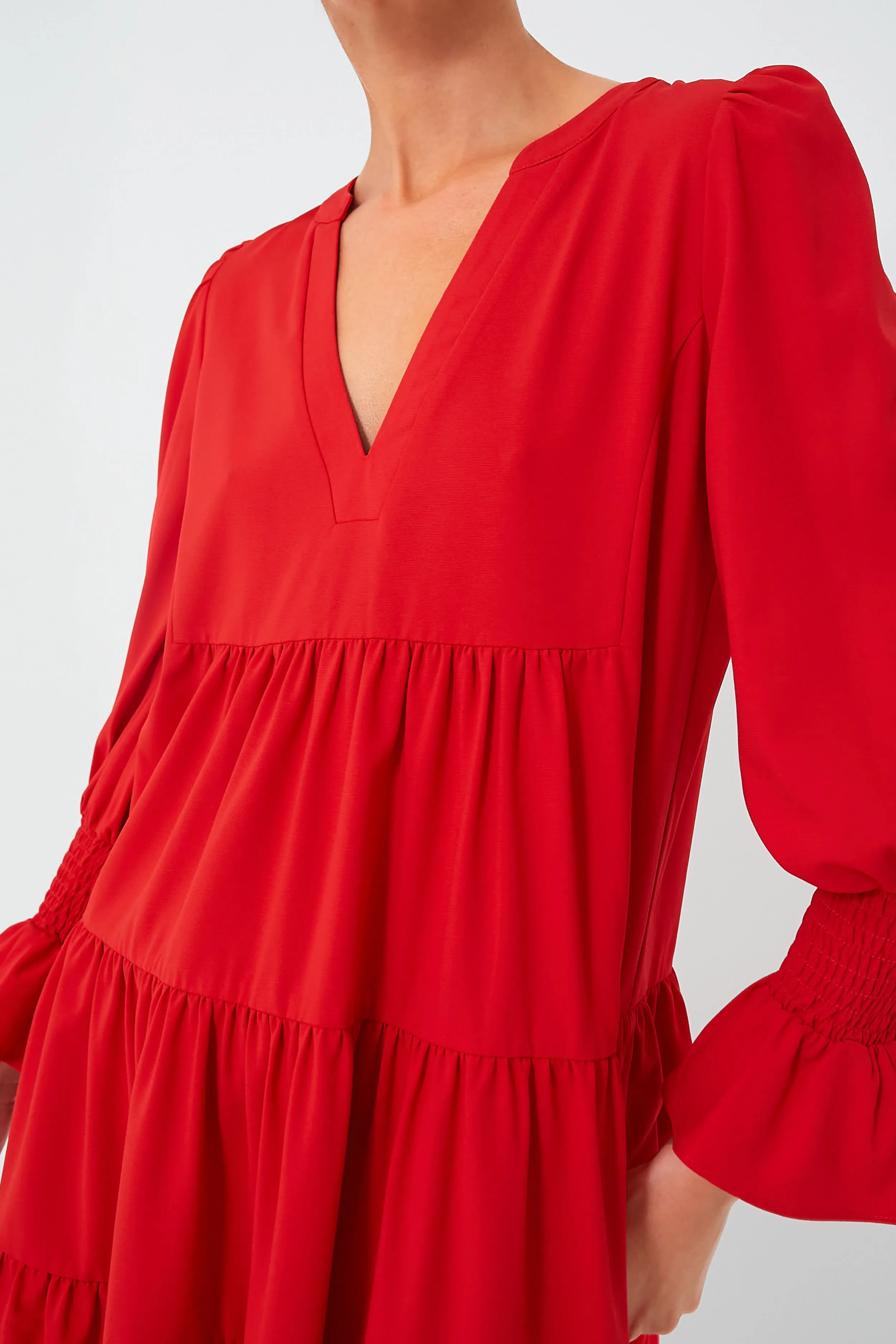 Red Crepe Kenzo Dress sold by Tuckernuck product image thumbnail 5