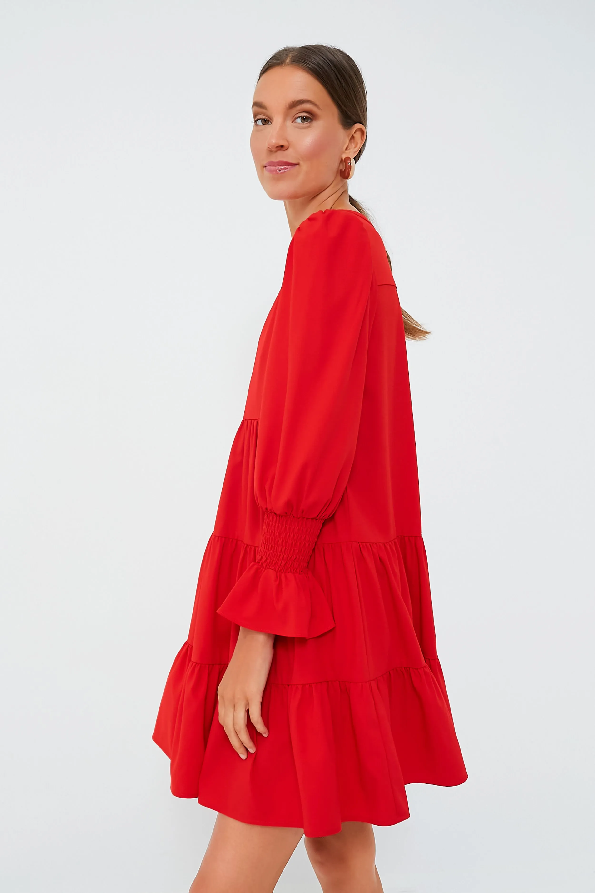 Red Crepe Kenzo Dress sold by Tuckernuck product image thumbnail 3