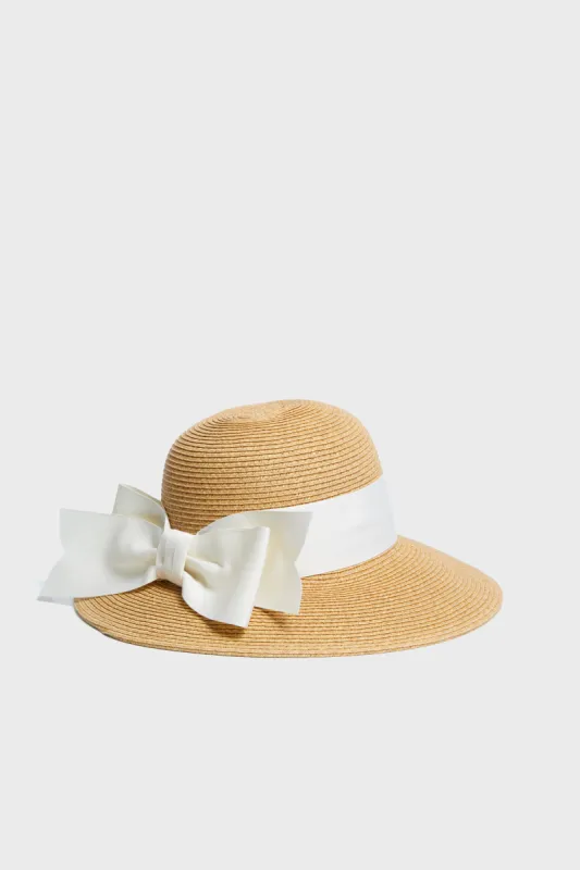 Exclusive Cream Packable Wide Bow Sunhat sold by Tuckernuck