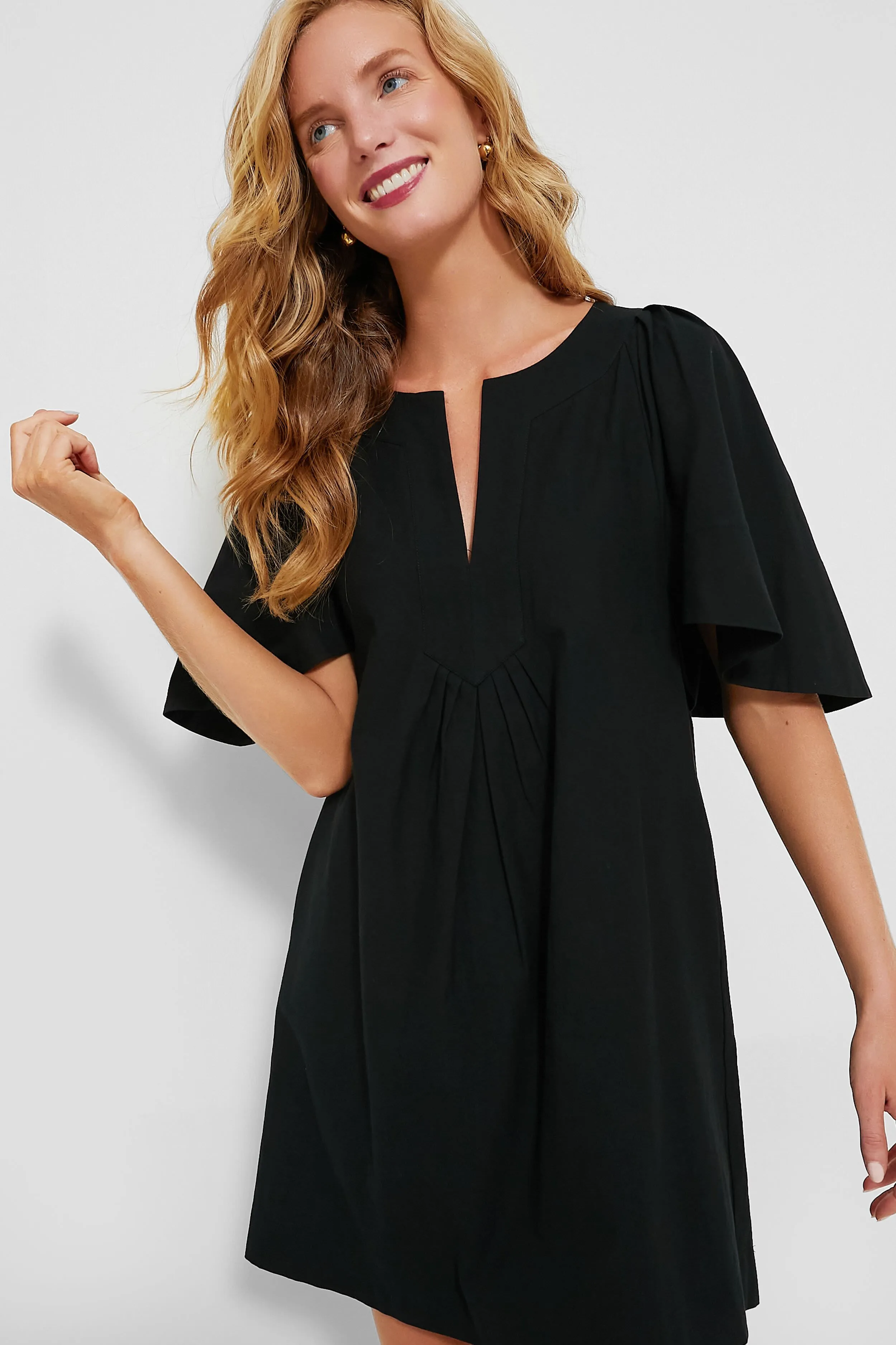 Black Finley Flutter Sleeve Dress sold by Tuckernuck