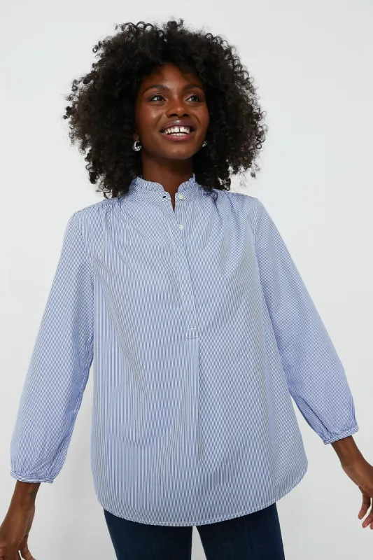 Blue And White Stripe Sara B Henley sold by Tuckernuck