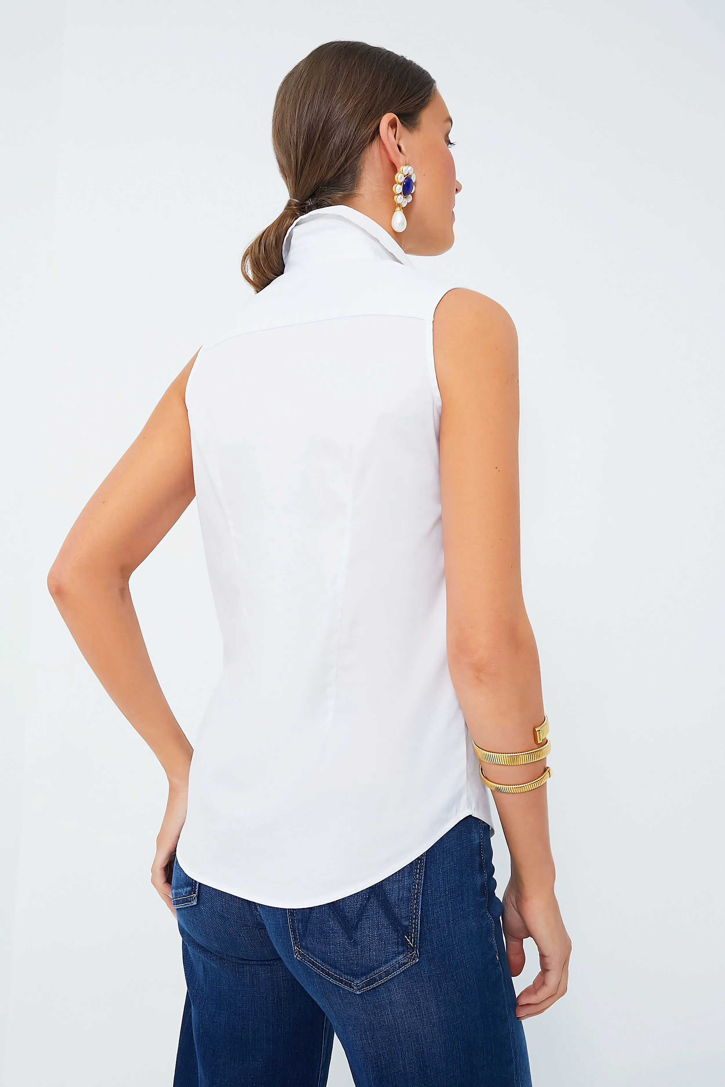 White Sleeveless Essentials Shirt sold by Tuckernuck product image thumbnail 4
