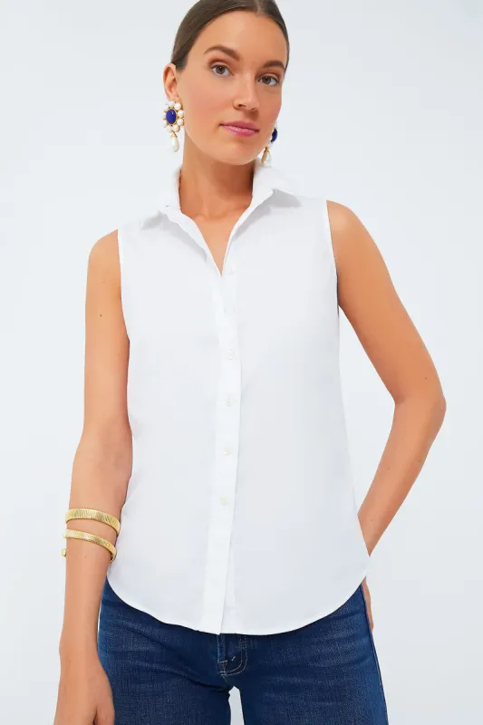 White Sleeveless Essentials Shirt made by The Shirt by Rochelle Behrens