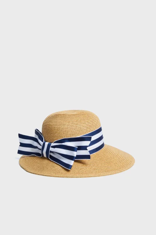 Exclusive Striped Packable Wide Bow Sunhat sold by Tuckernuck
