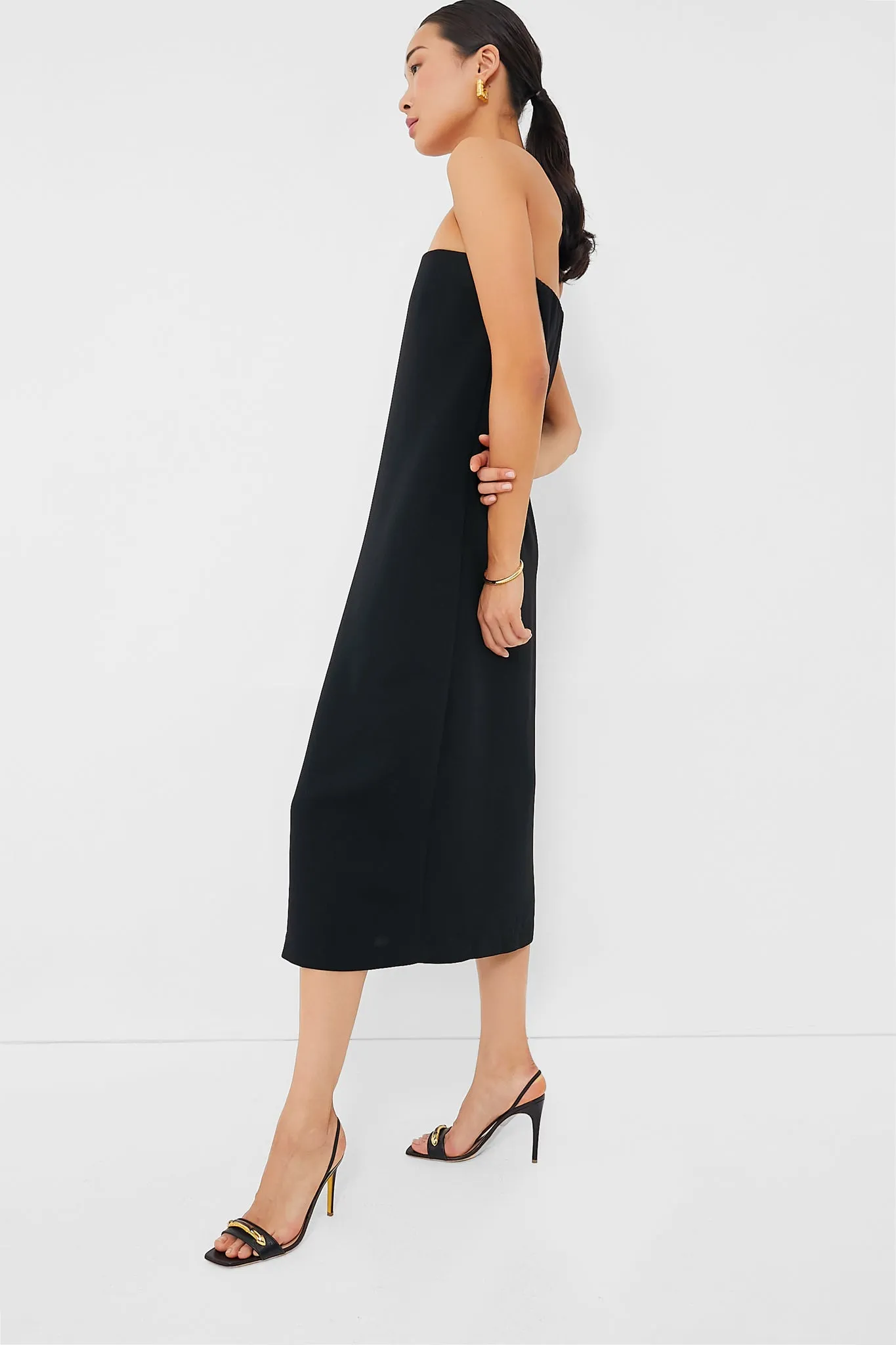 Strapless Noir Crepe Marin Dress sold by Tuckernuck product image thumbnail 3