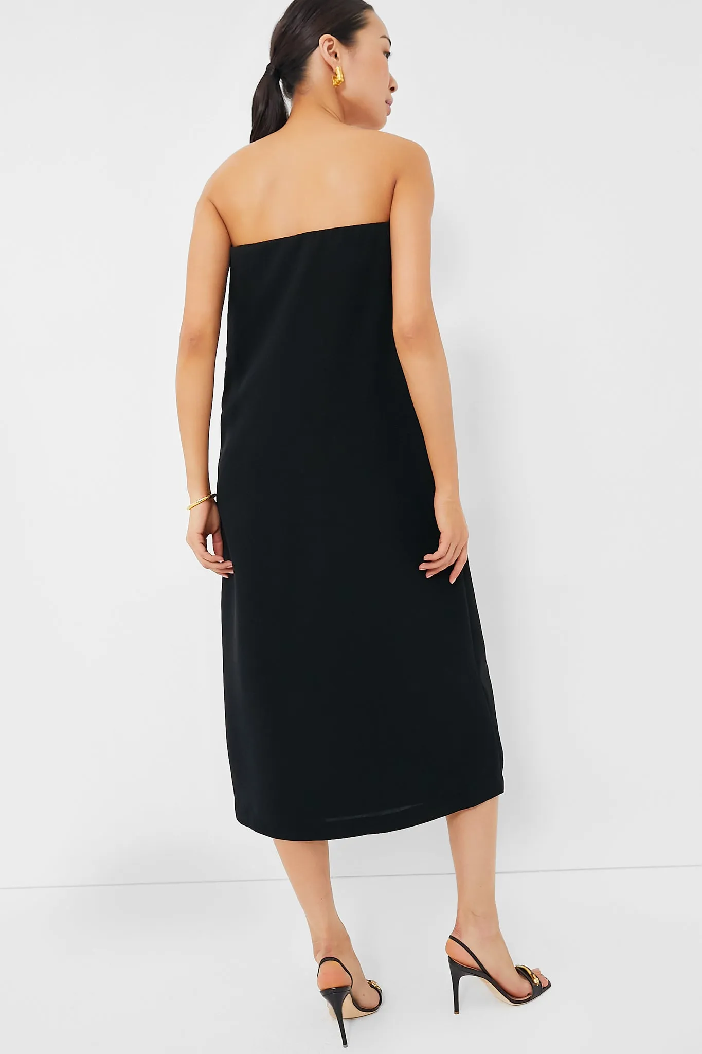 Strapless Noir Crepe Marin Dress sold by Tuckernuck product image thumbnail 4