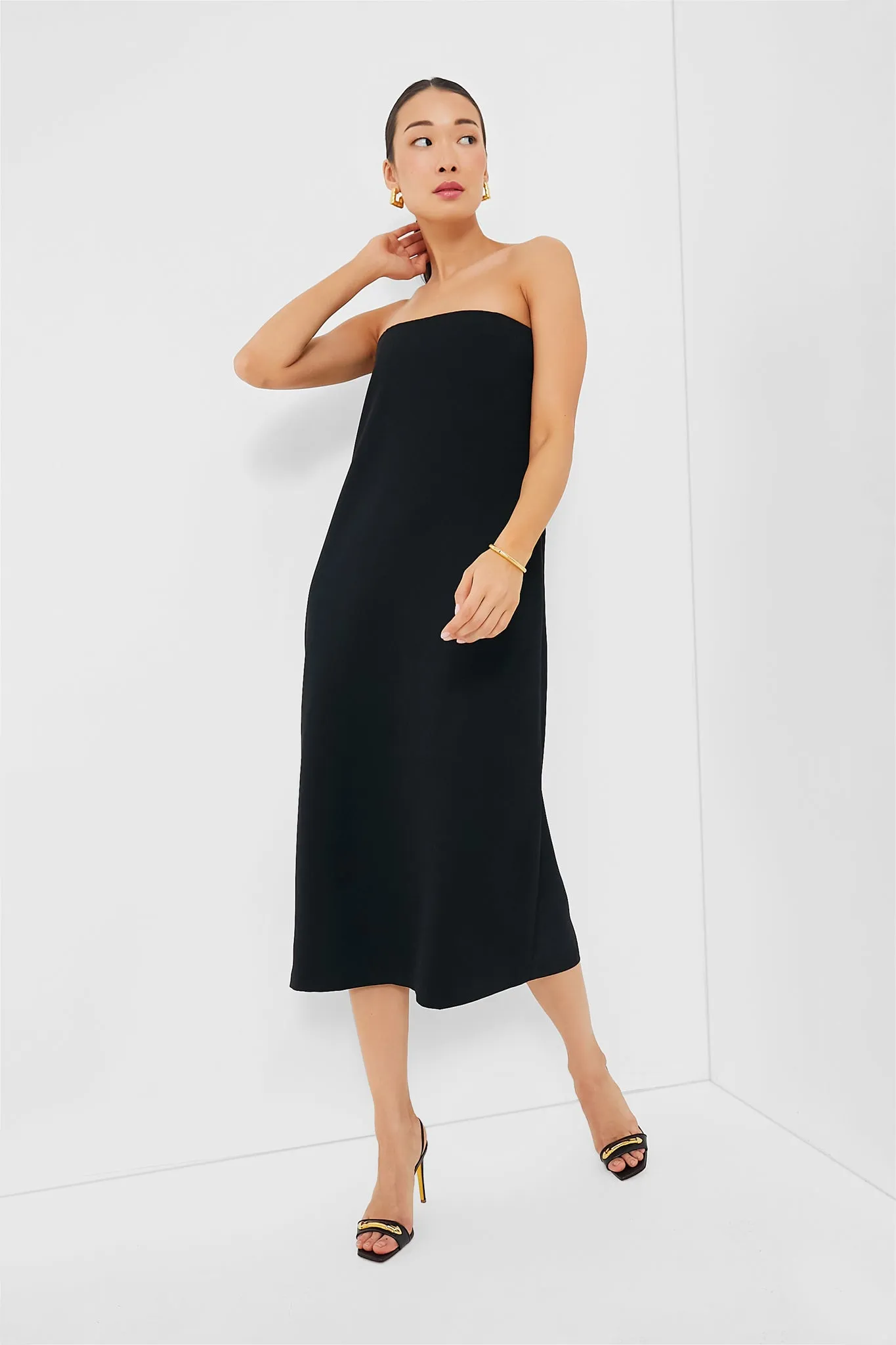 Strapless Noir Crepe Marin Dress sold by Tuckernuck product image thumbnail 2