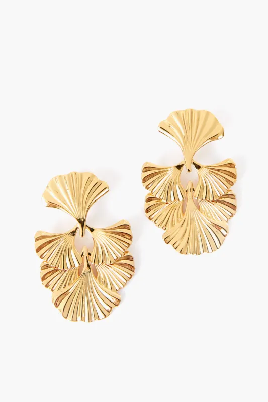 Gold Ginkgo Leaf Earrings sold by Tuckernuck