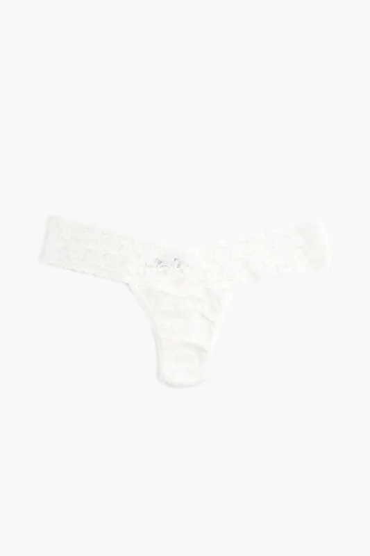 Marshmallow Signature Lace Low Rise Thong sold by Tuckernuck