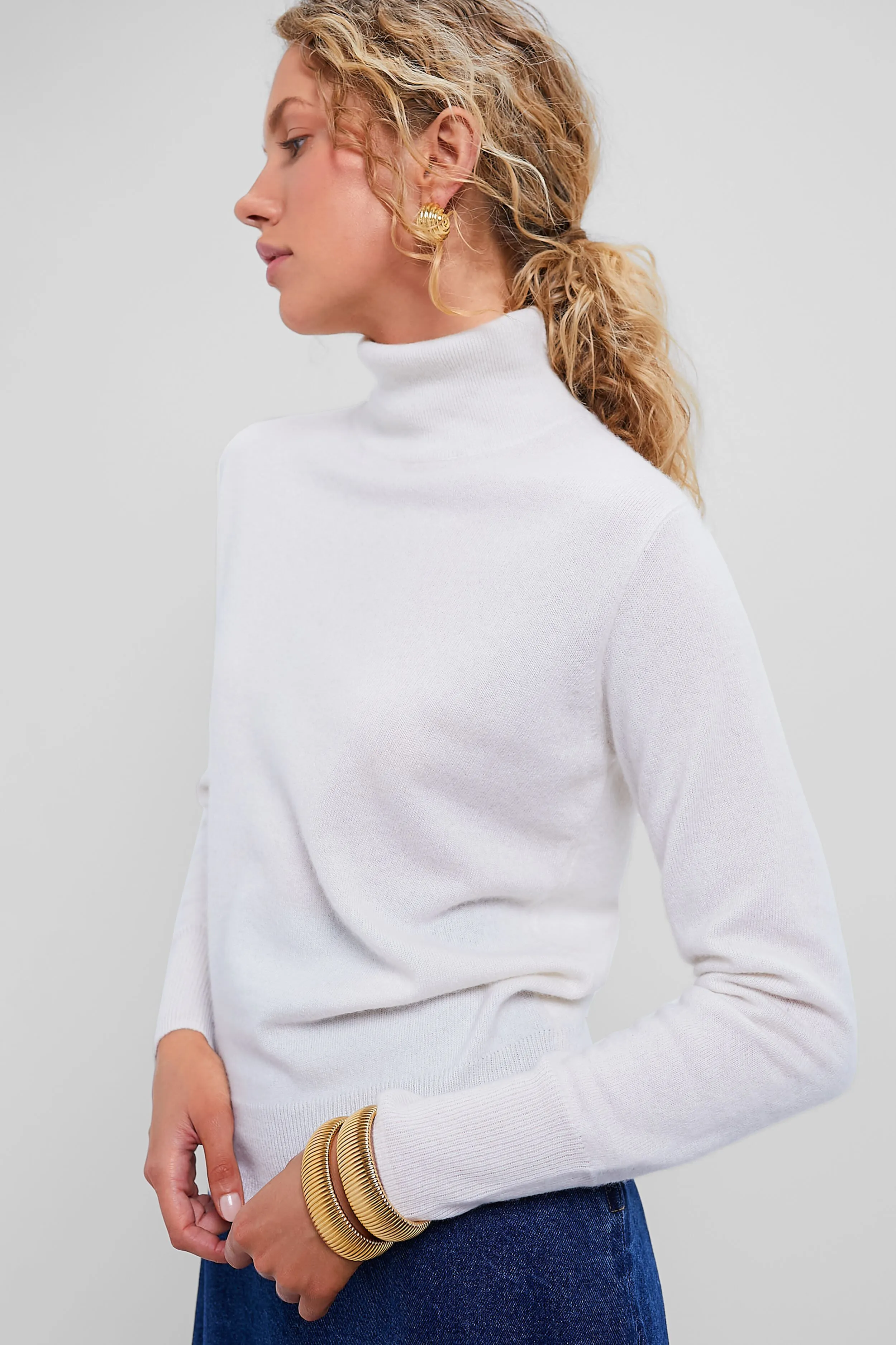 Ivory Cashmere Turtleneck Sweater sold by Tuckernuck
