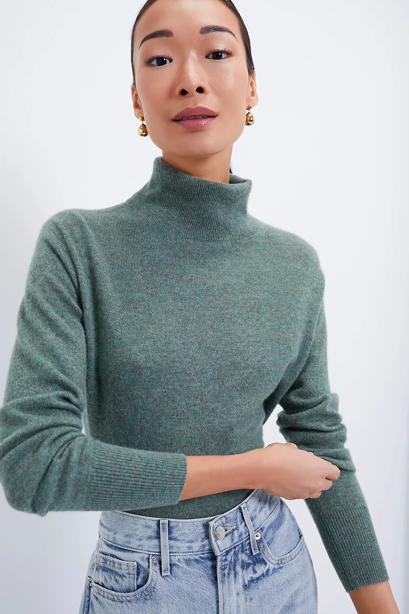 Pine Green Cashmere Turtleneck Sweater sold by Tuckernuck