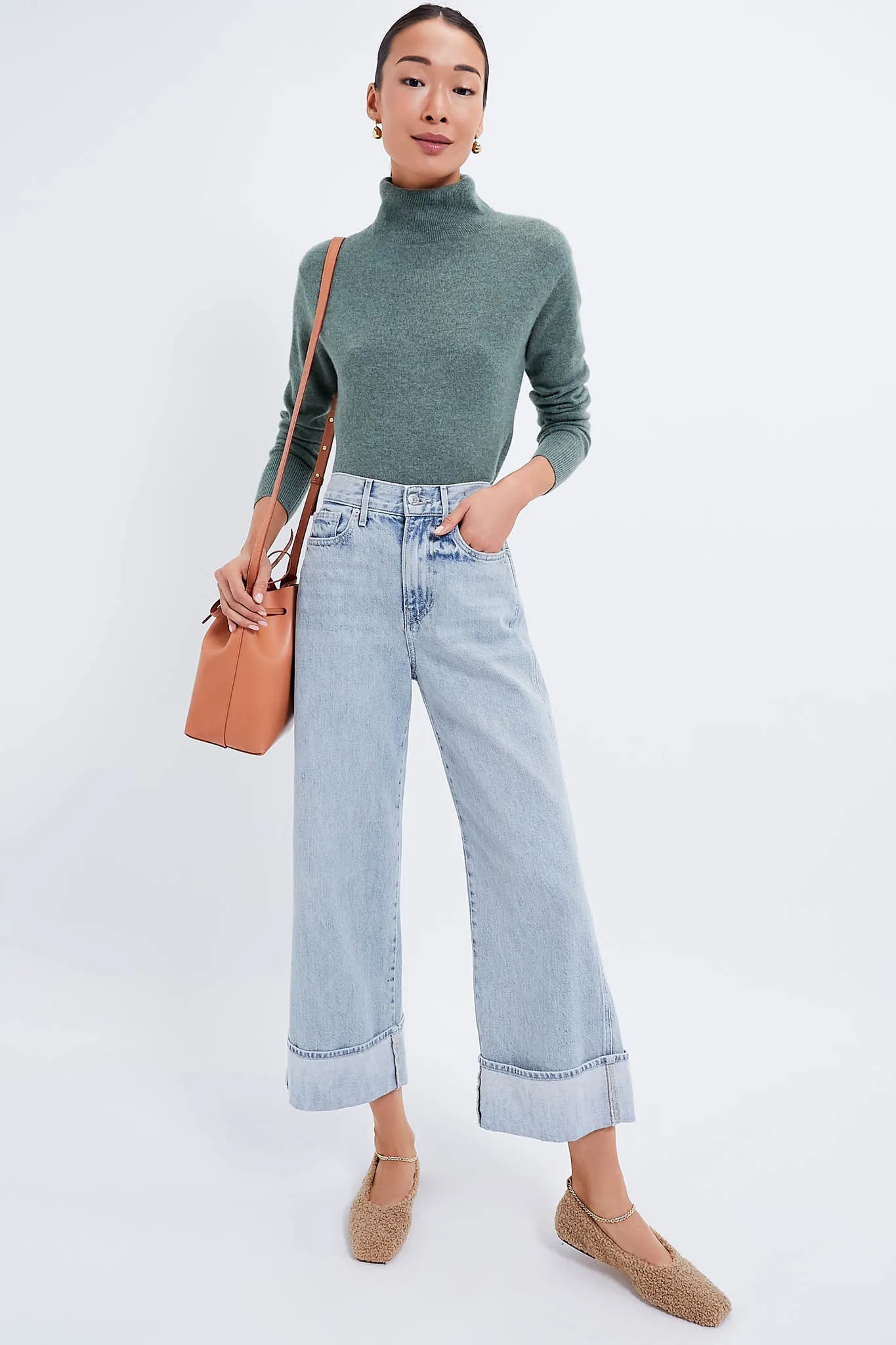 Pine Green Cashmere Turtleneck Sweater sold by Tuckernuck product image thumbnail 2