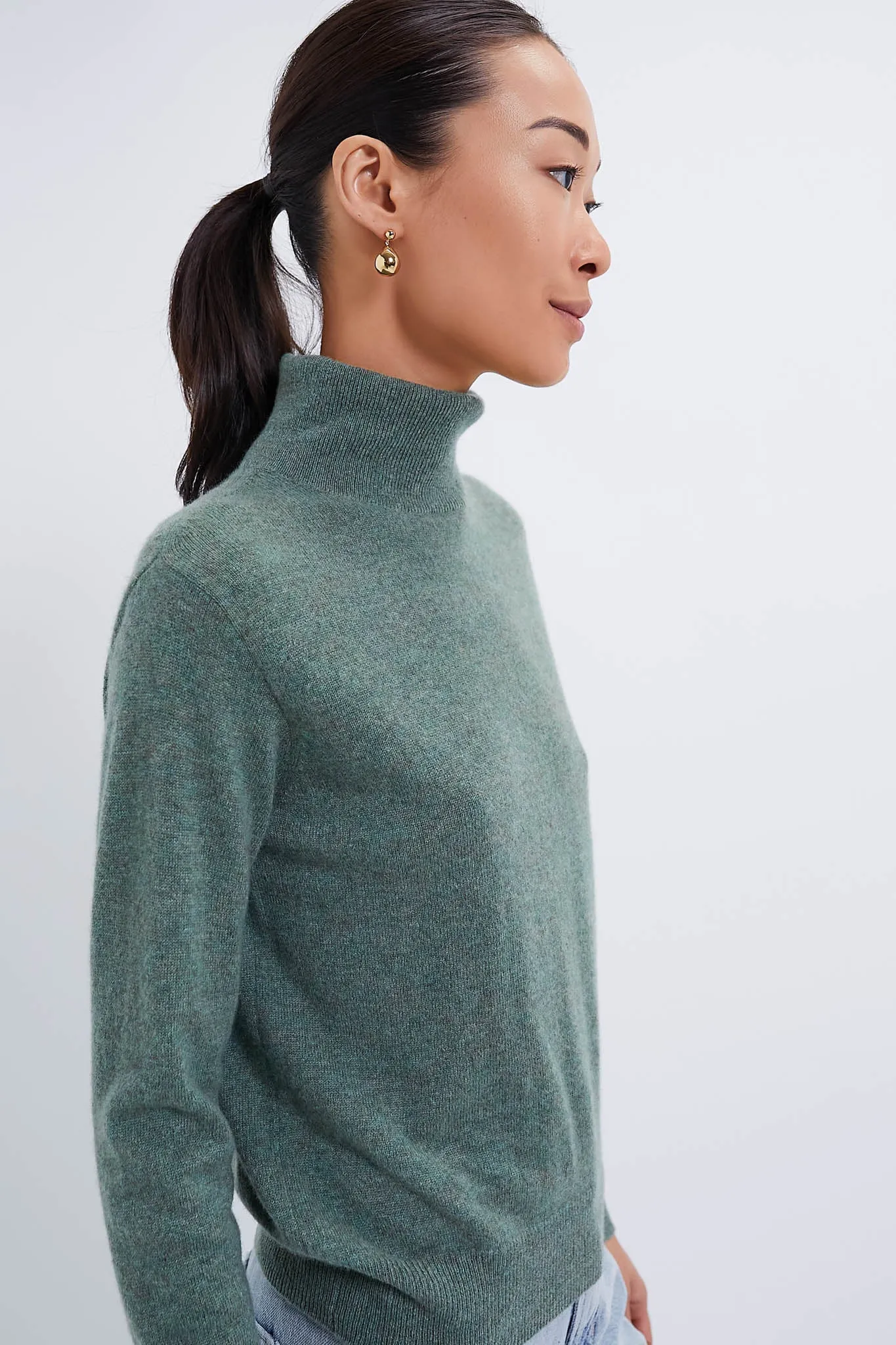 Pine Green Cashmere Turtleneck Sweater sold by Tuckernuck product image thumbnail 3
