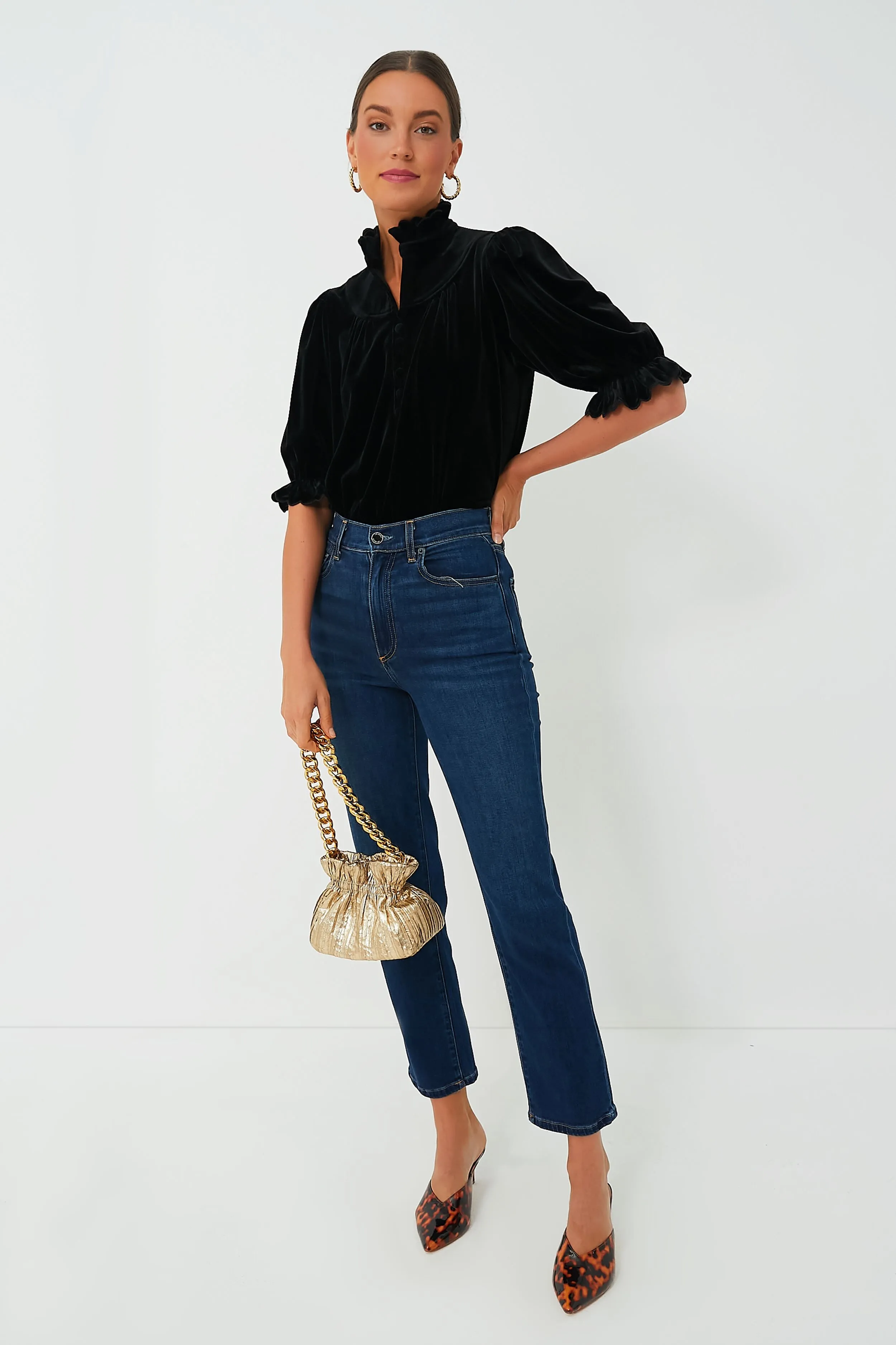 Black Velvet Selena Blouse sold by Tuckernuck product image thumbnail 2