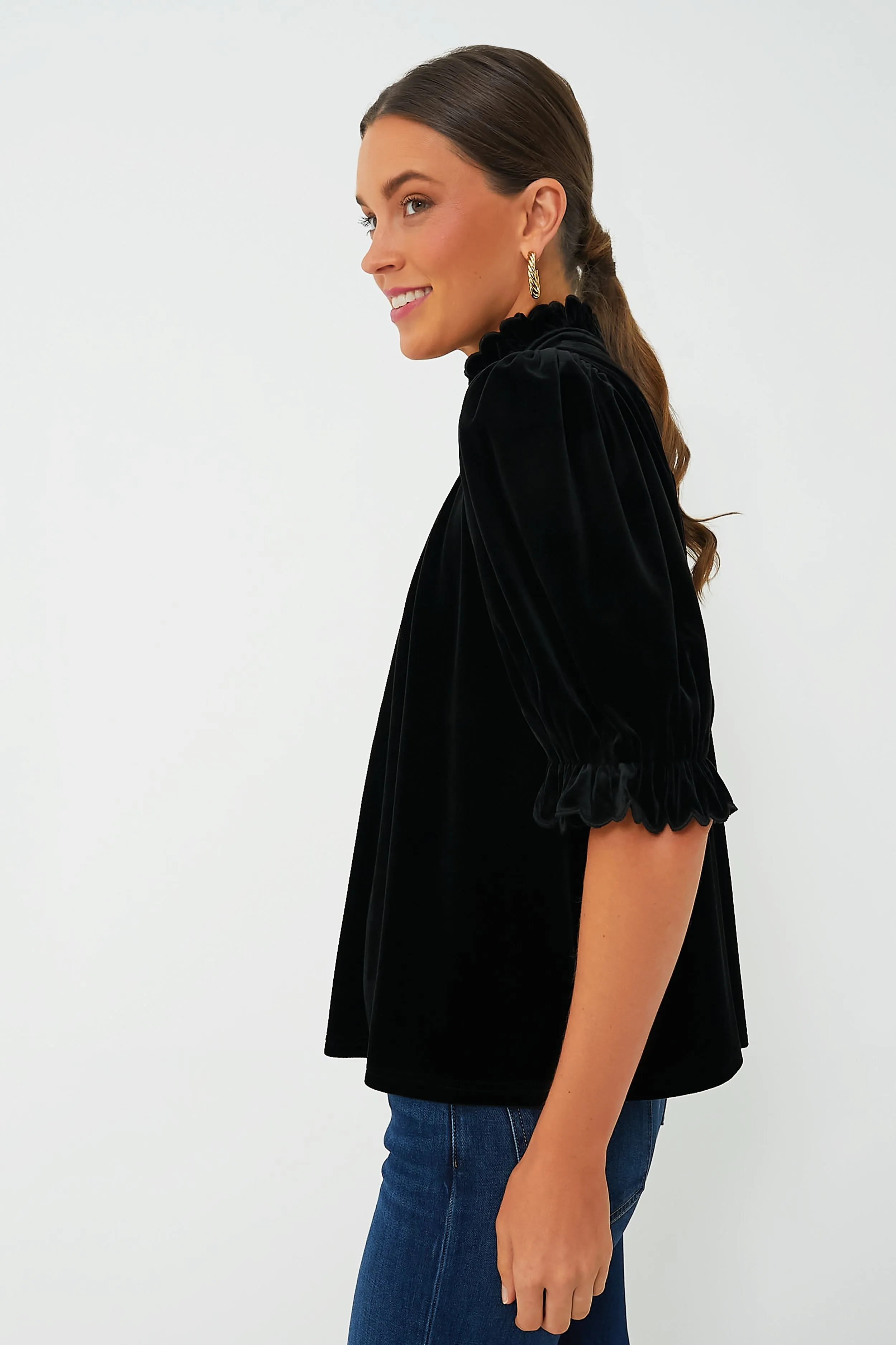 Black Velvet Selena Blouse sold by Tuckernuck product image thumbnail 3