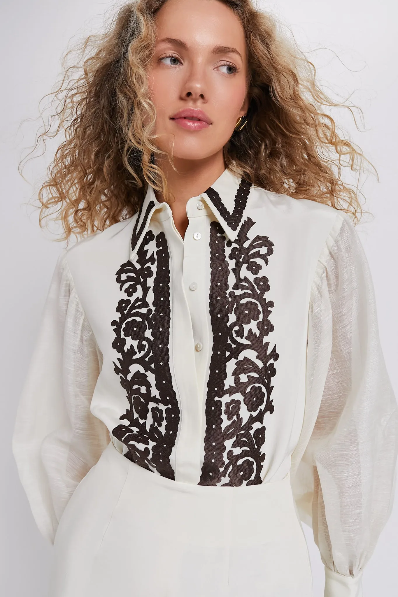 Cream Lucy Shirt sold by Tuckernuck