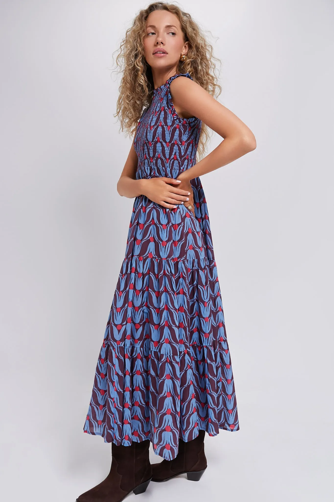 Exclusive Tulip Red Sleeveless Smocked Maxi sold by Tuckernuck product image thumbnail 3